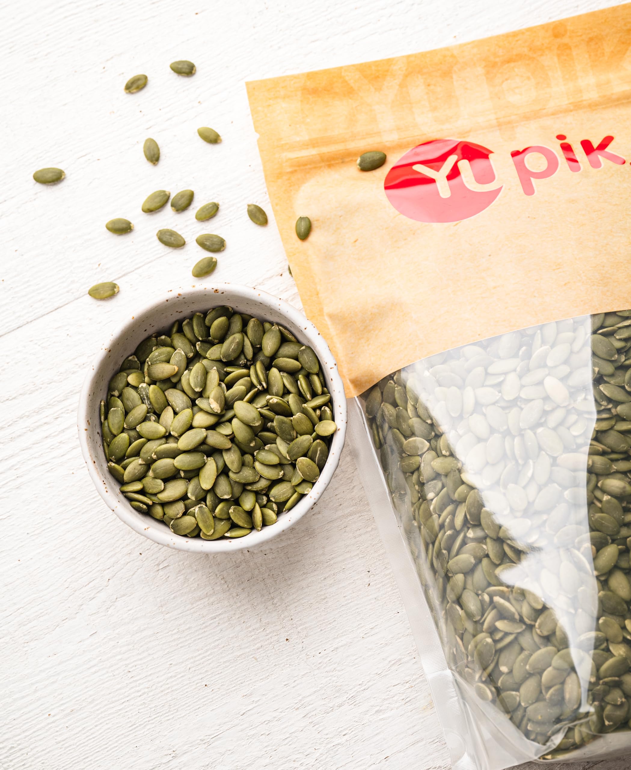 Yupik pumpkin seeds kept cool and dry to maintain freshness