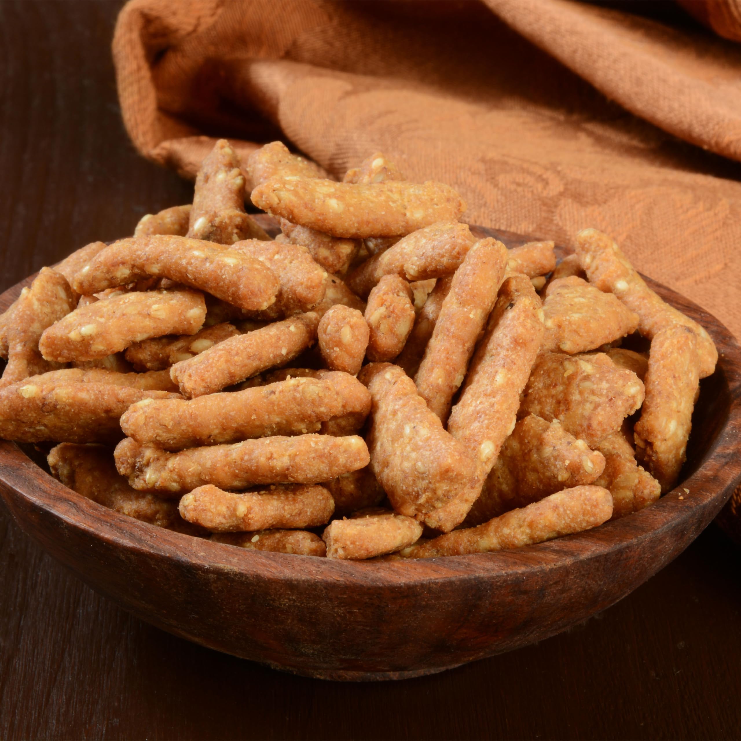 Yupik Salted Sesame Sticks seeds focus underscores protein and fiber in a crunchy form.
