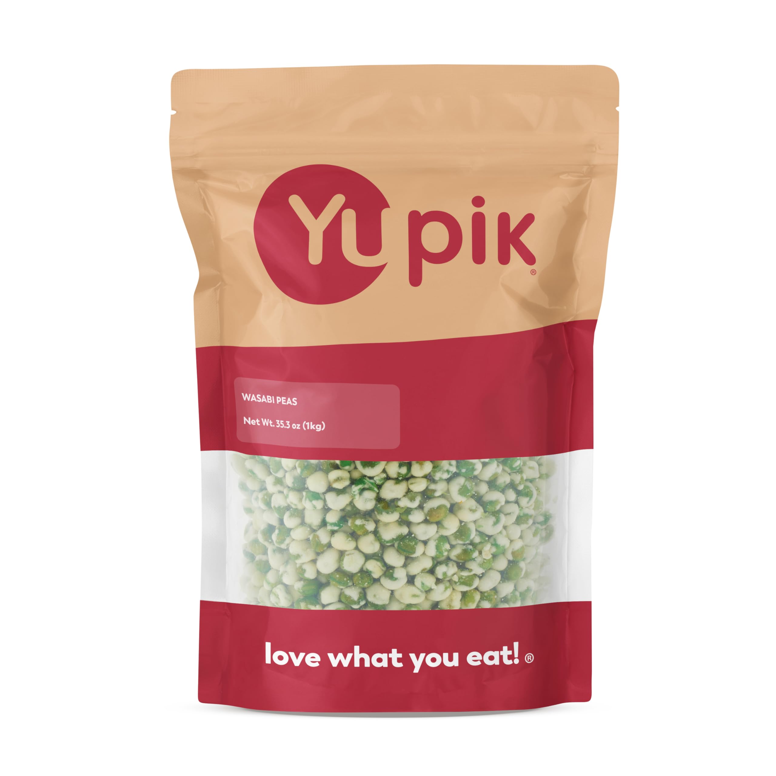 Yupik Wasabi Green Peas packshot showing crisp seasoned peas