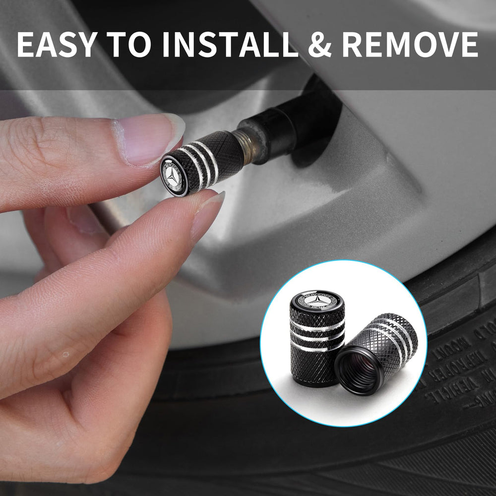 YUIQIEUY aluminium valve cap with anodized black finish resists corrosion.
