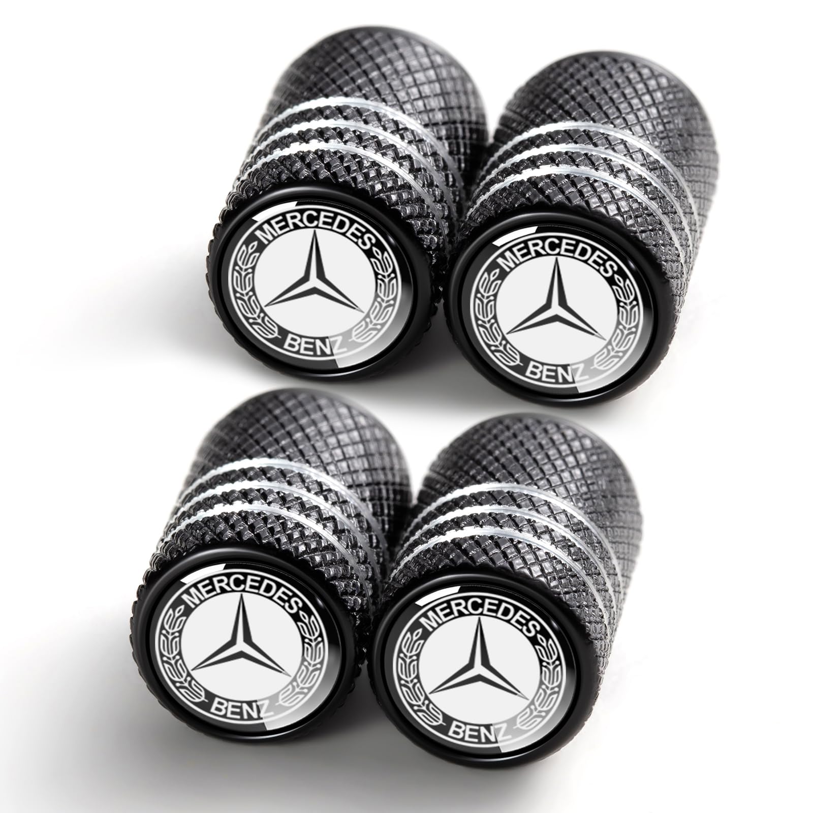 YUIQIEUY tire valve cap cover in black 4-pack protects stems and adds style.