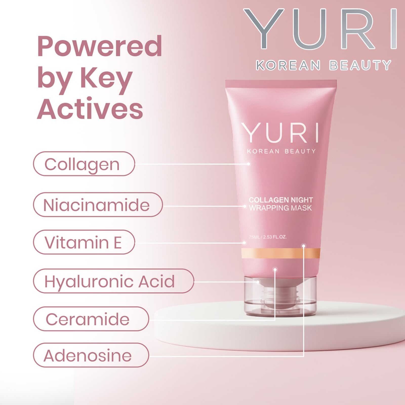 YURI BEAUTY Overnight peel-off mask ready to reveal refreshed skin.