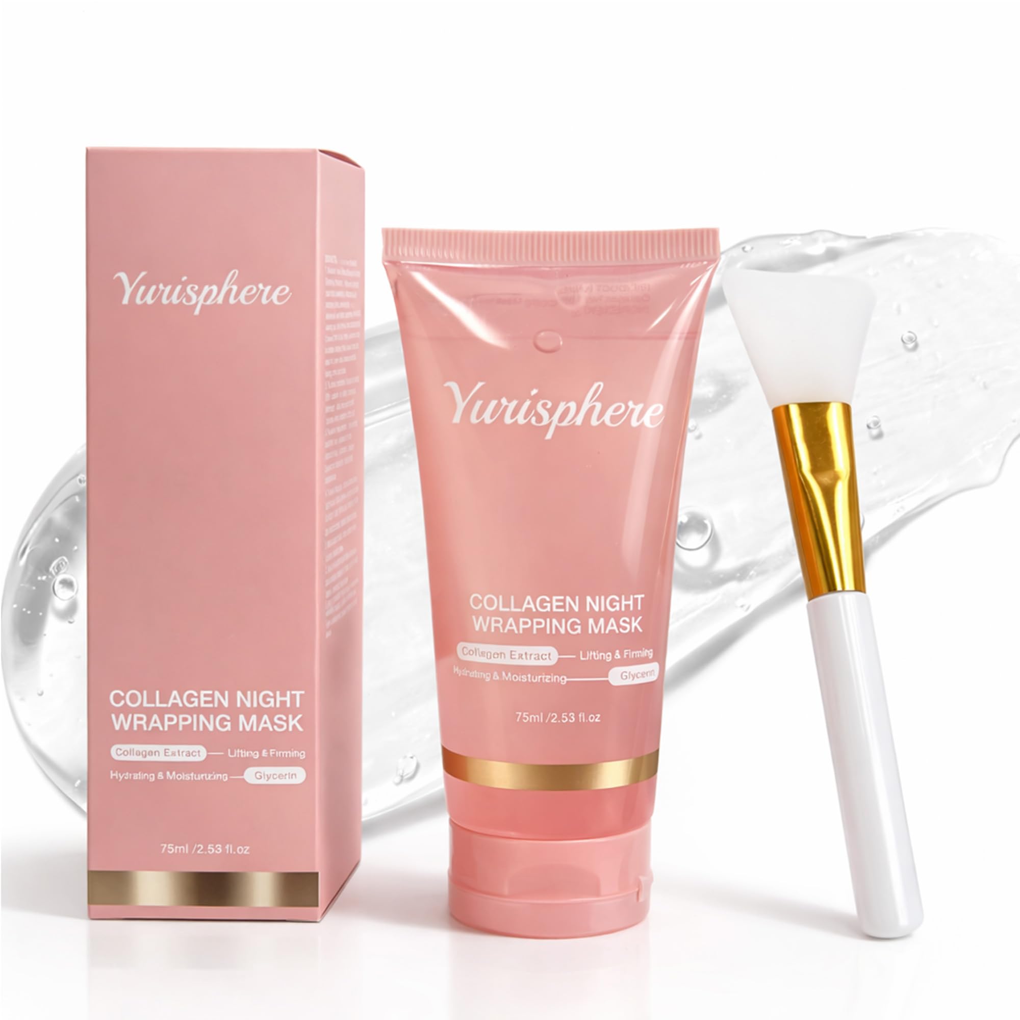 Yurisphere Collagen Overnight Mask film-formation on skin for deep hydration.
