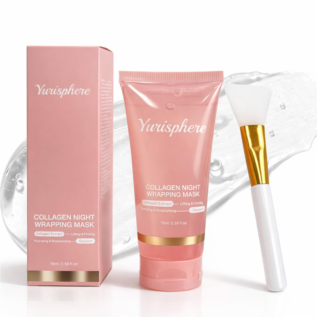 Yurisphere Collagen Overnight Mask film-formation on skin for deep hydration.