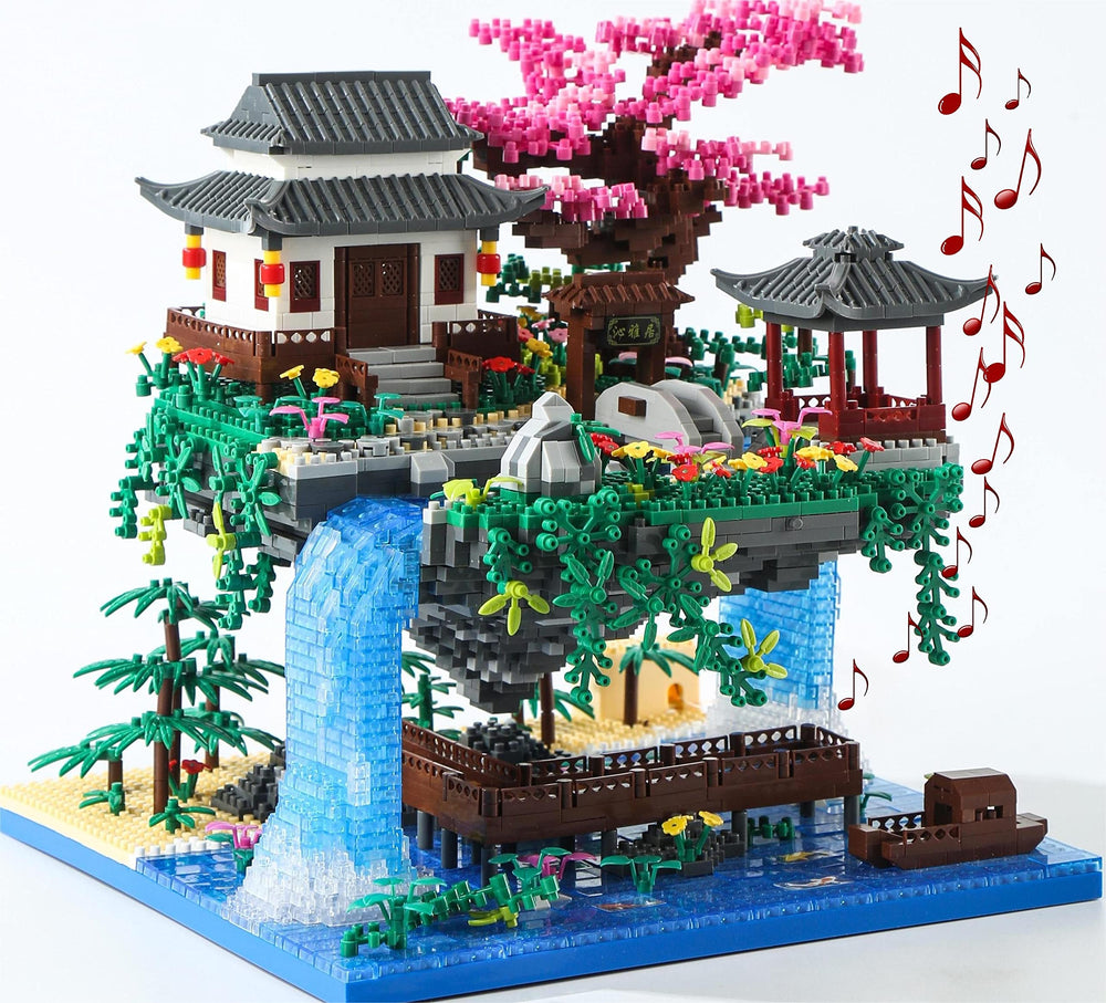 Yushinv Cherry Blossom Tree building set in premium gift-box packaging for gifting and display.