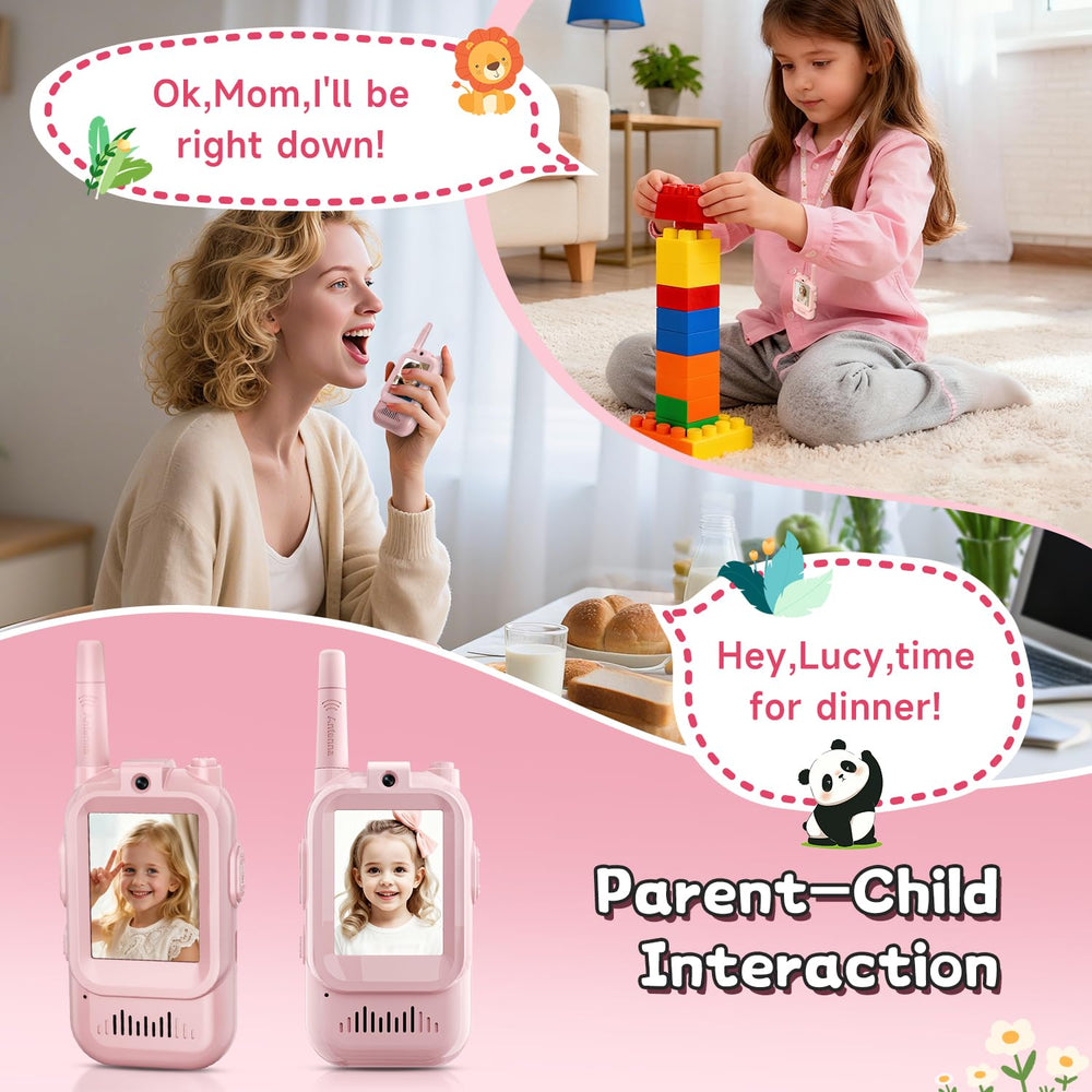YUSSBCU video walkie talkie pink outdoor-adventure use for games.