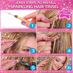 YUUYEE Heat-Resistant Tinsel Fiber stays vibrant after styling and washing.
