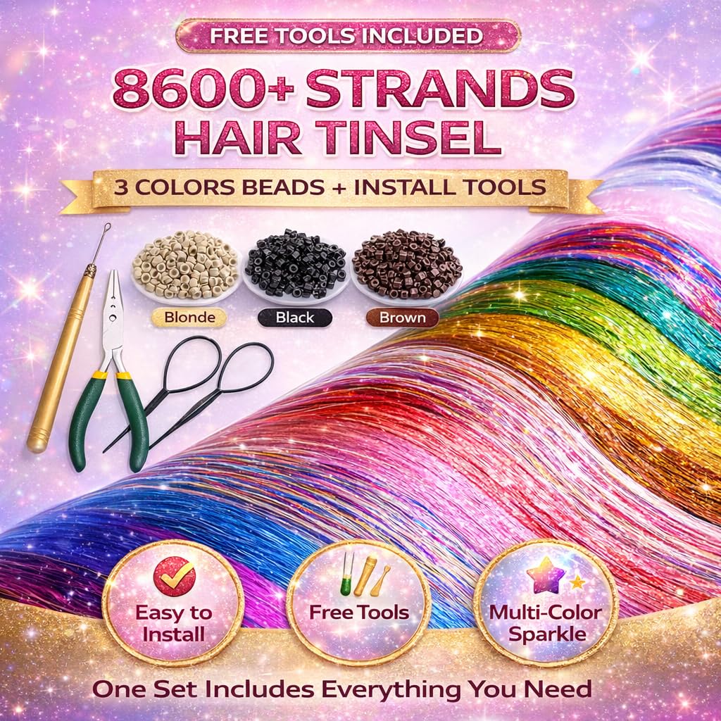 YUUYEE Tinsel Rings Gift Kit includes micro rings and tools.