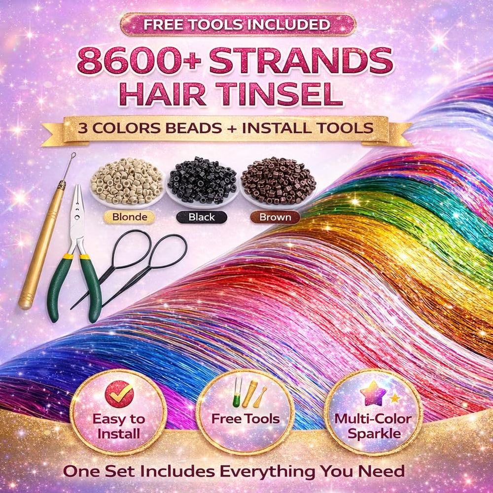 YUUYEE Tinsel Rings Gift Kit includes micro rings and tools.