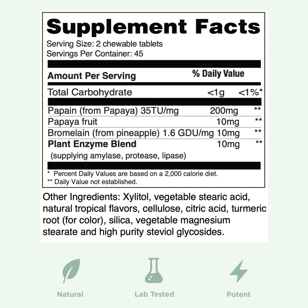 Travel case image of Yuve Naturals papaya enzyme chewables for on-the-go support
