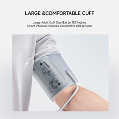 Yuwell blood pressure monitor shows large display for clear visibility during home measurements.
