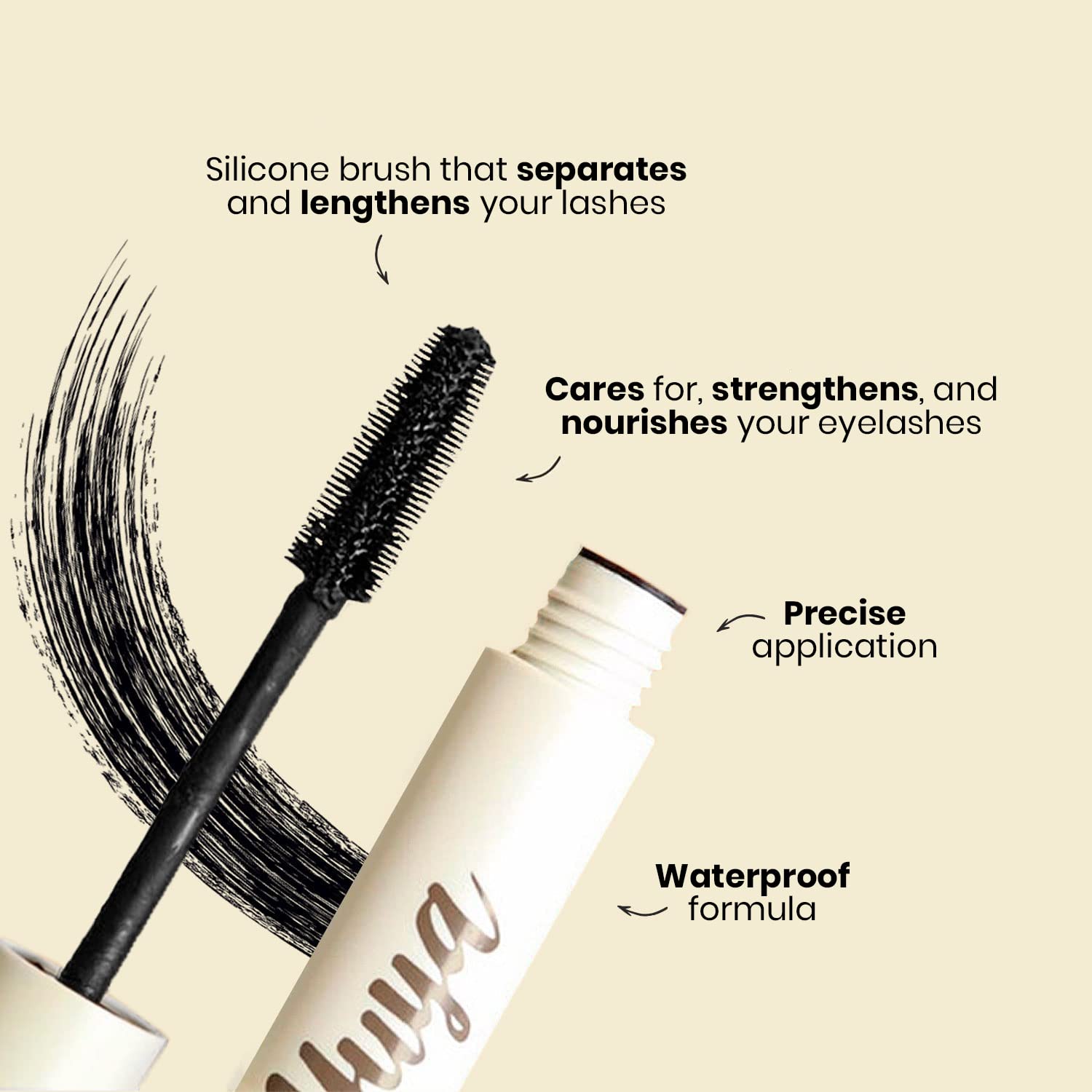Packaging of YuYa mascara featuring cruelty-free emblem.