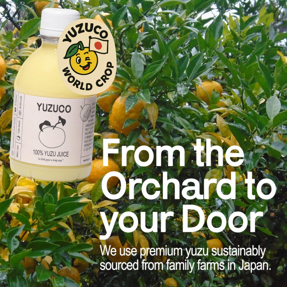 YUZUCO bottle paired with yuzu tea for fragrant sipping.