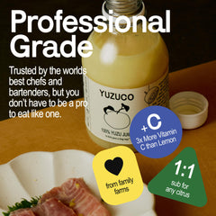 Pouring YUZUCO juice into a glass for refreshing mocktails.