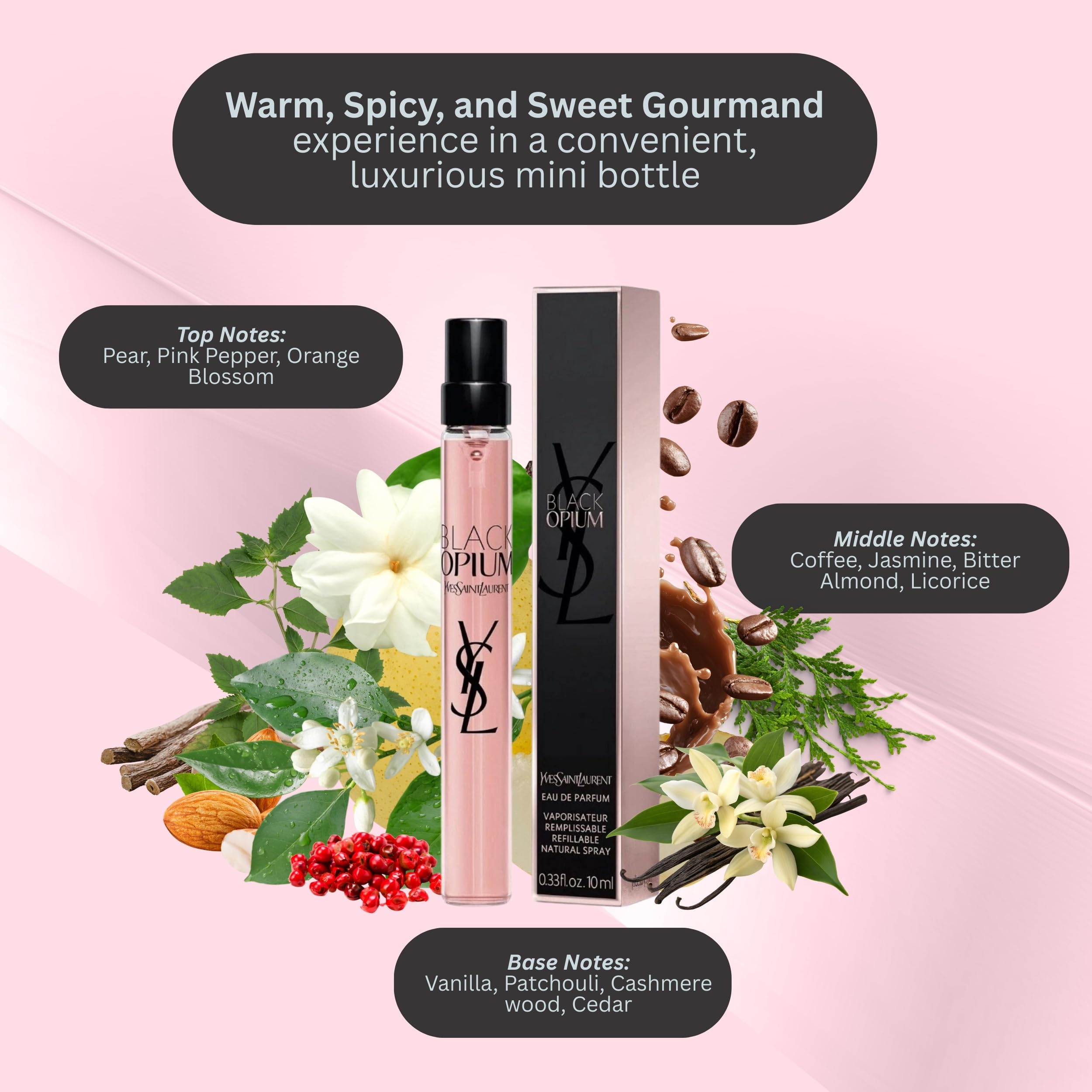 YSL Black Opium travel spray ready for on-the-go fragrance refresh.