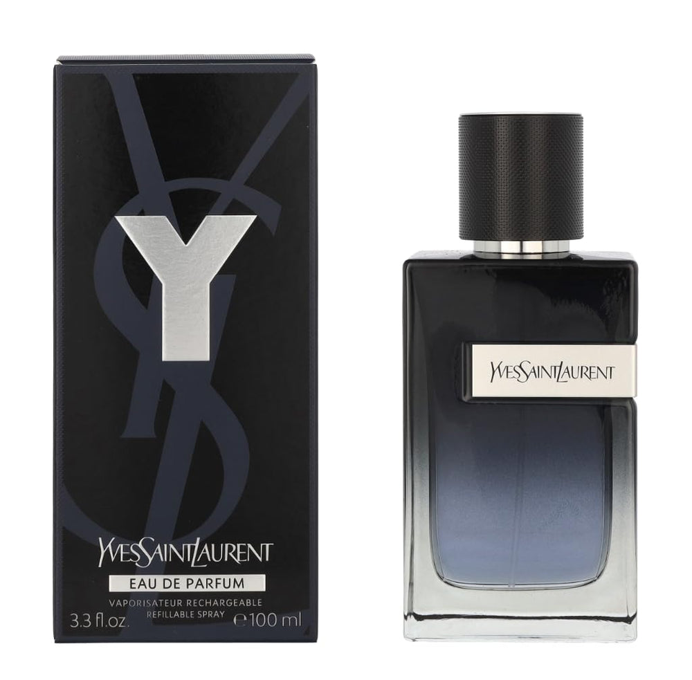 Yves Saint Laurent Y EDP bottle front, bold masculine fragrance for daily wear.