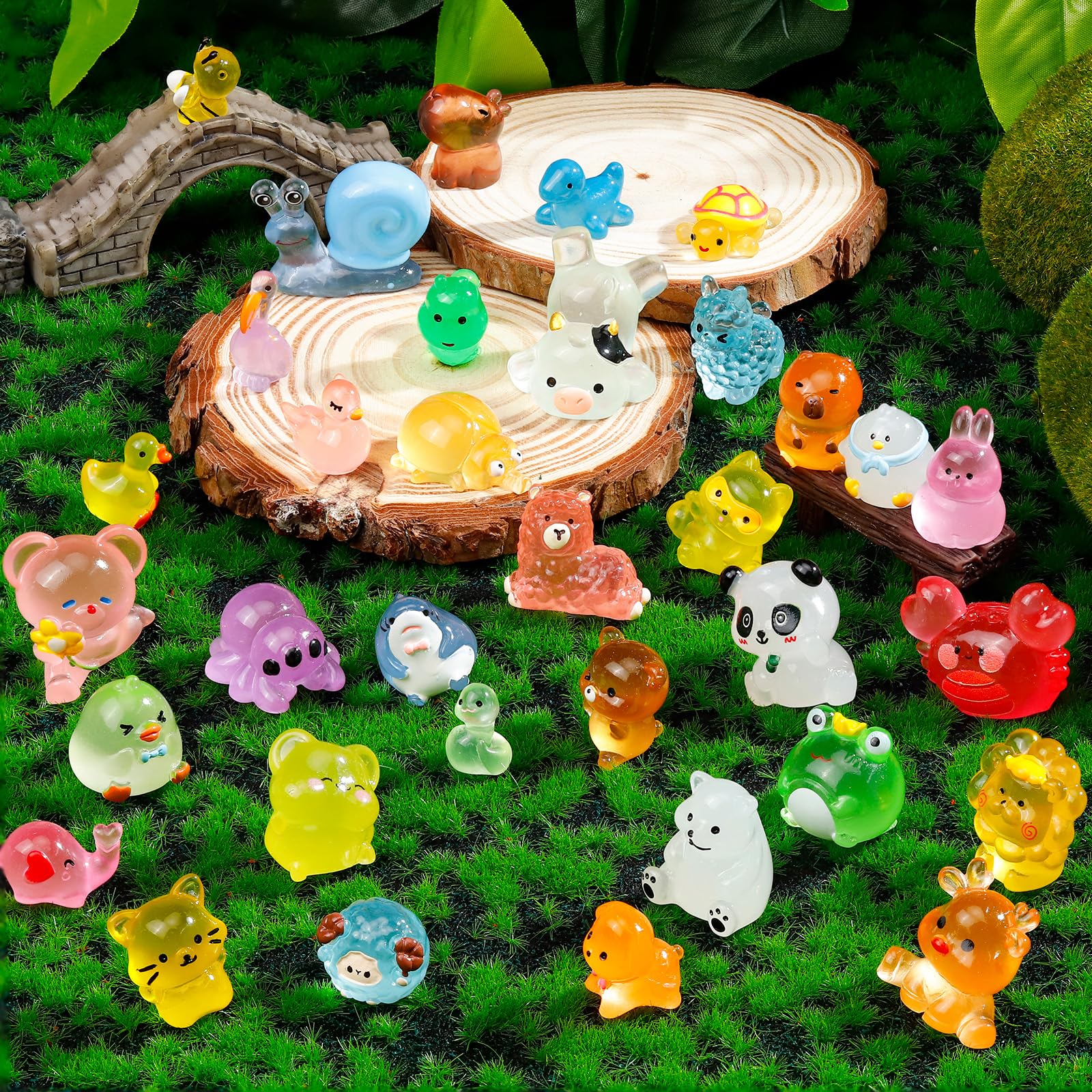 ywevyezc glow mini resin owl figure adds a bright night-time accent.
