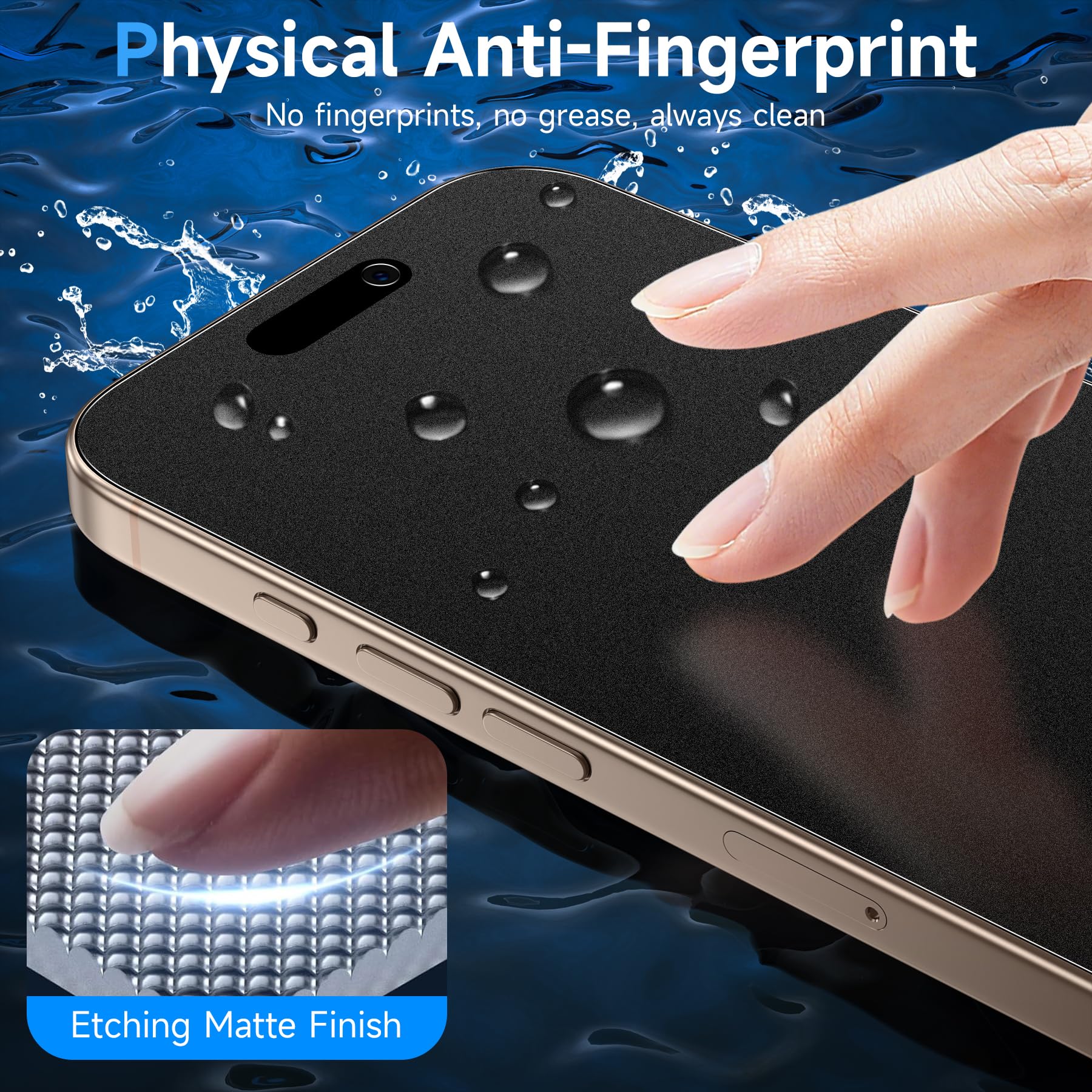 YWXTW bubble-free installation frame included for iPhone 16 Pro Max privacy screen