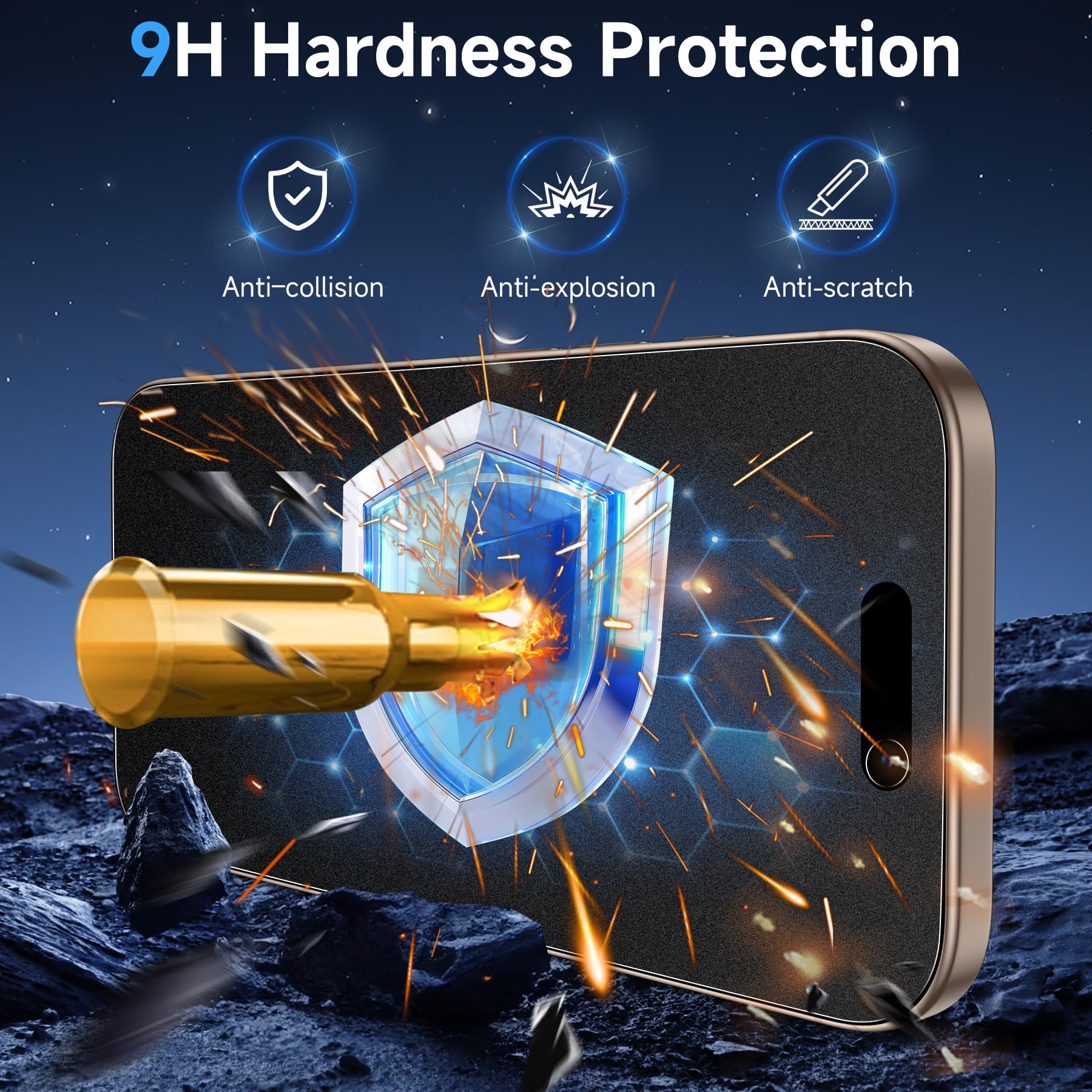 YWXTW case-friendly privacy screen coverage for iPhone 16 Pro Max