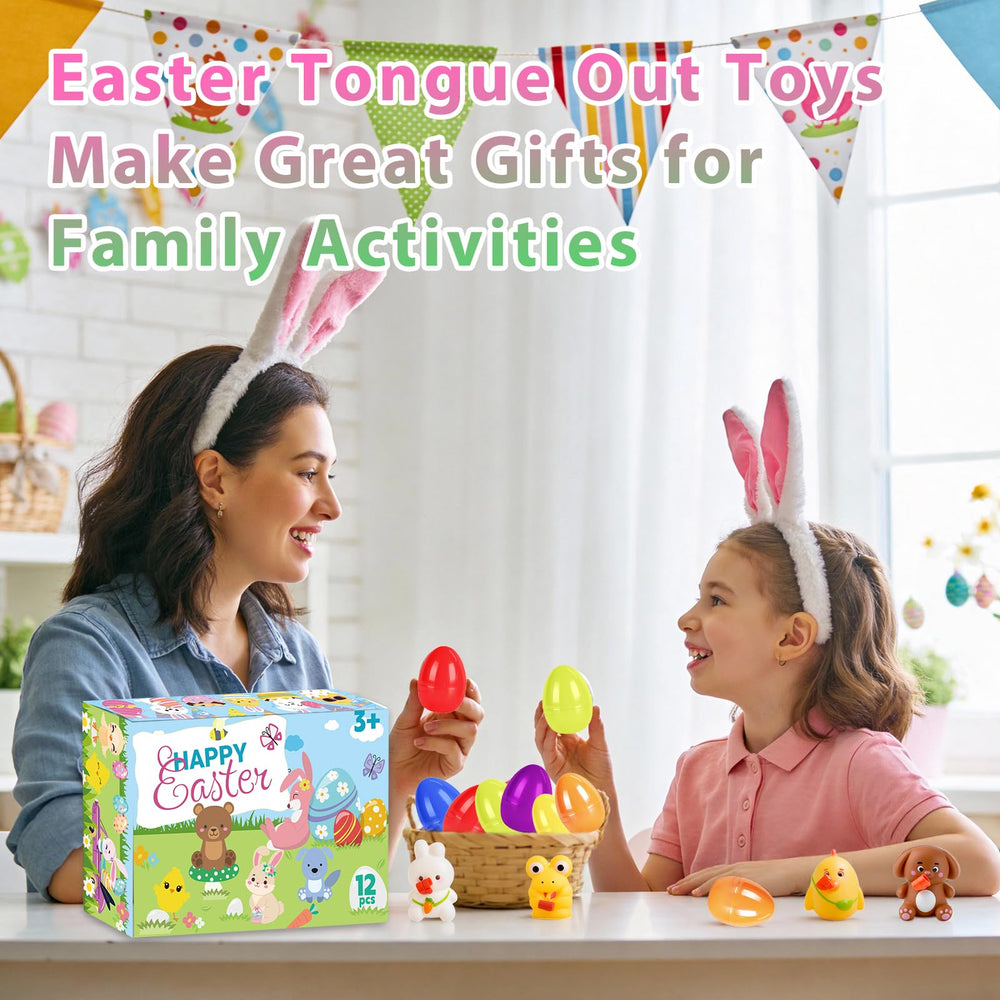 Kids enjoying the tongue-out toys during Easter playtime with Yxwomenxy