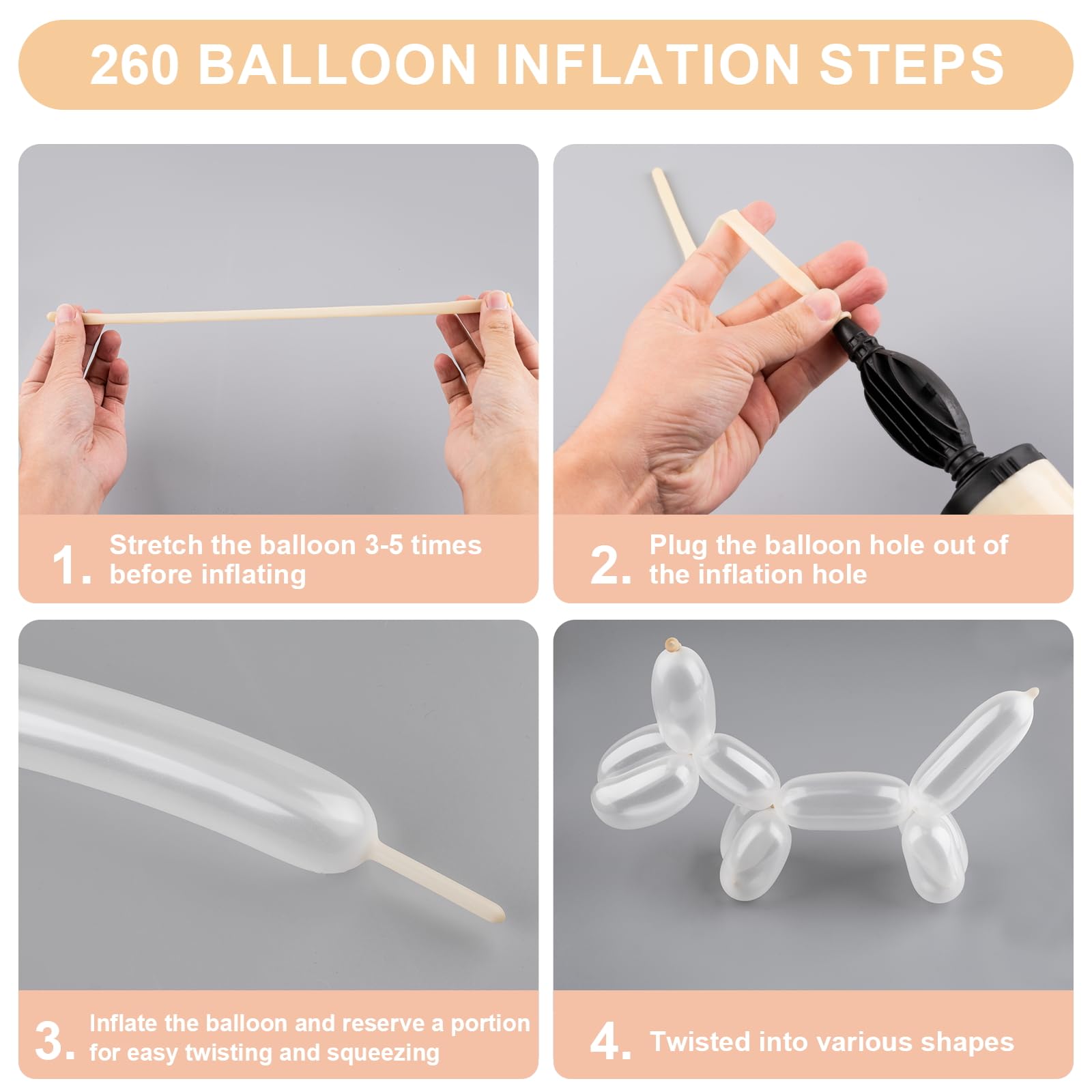 YXYL Clear 260 balloons ideas for DIY decorations and crafts.