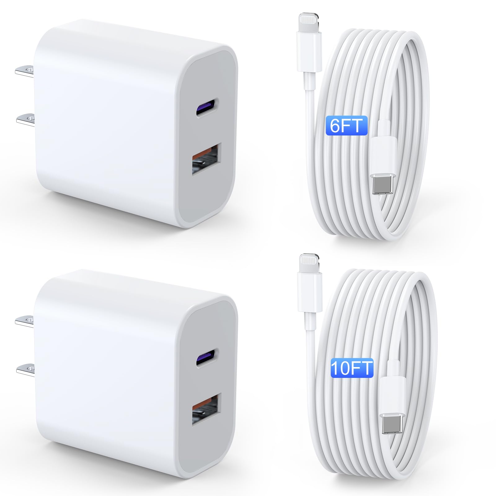 YYDBS dual-port 20W charger front view powering devices quickly.
