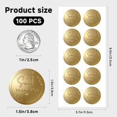 YYDESN wedding favor stickers pack with gold foil for elegant gift packaging.