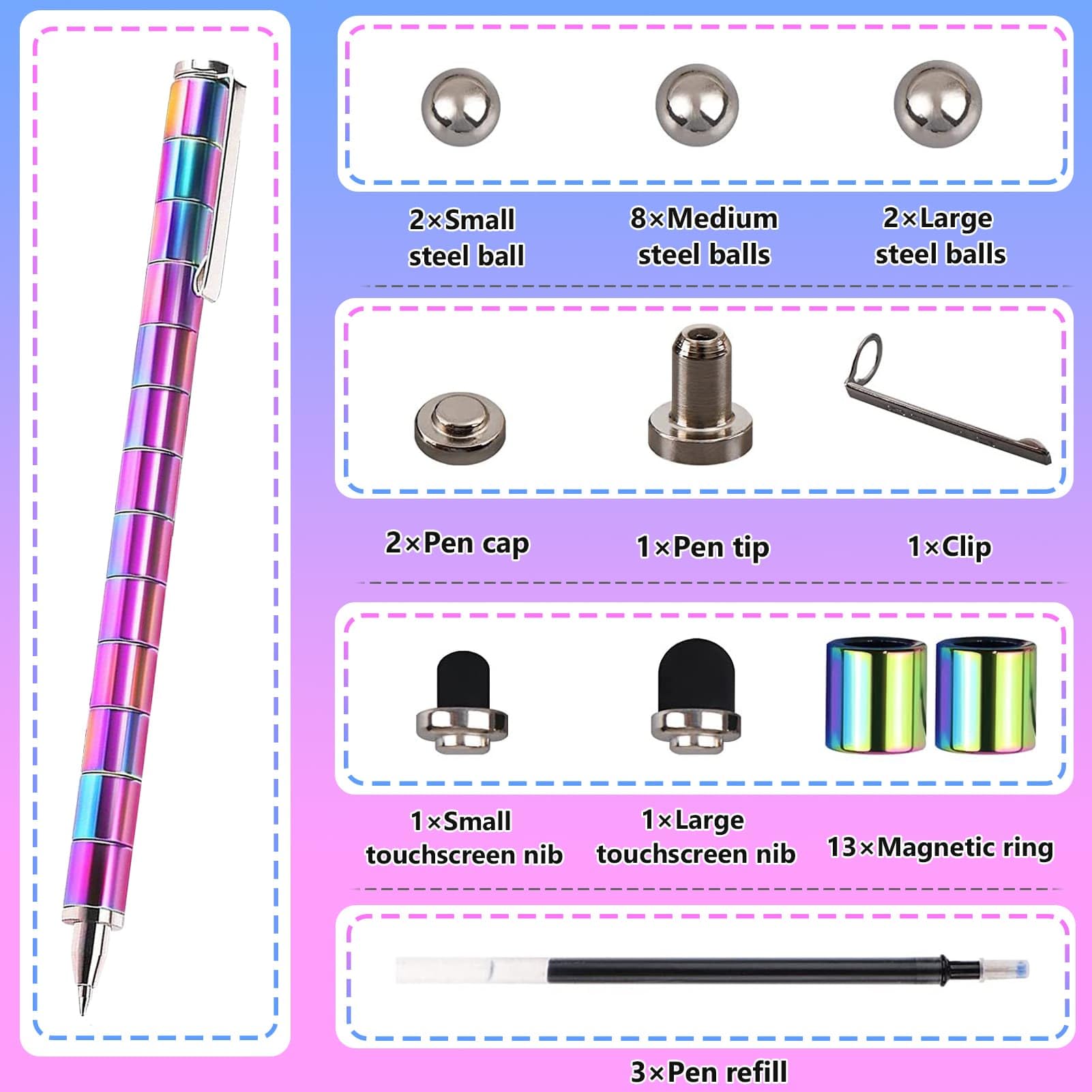 YYMHMF Magnetic Fidget Pen creates DIY art on paper and desk.