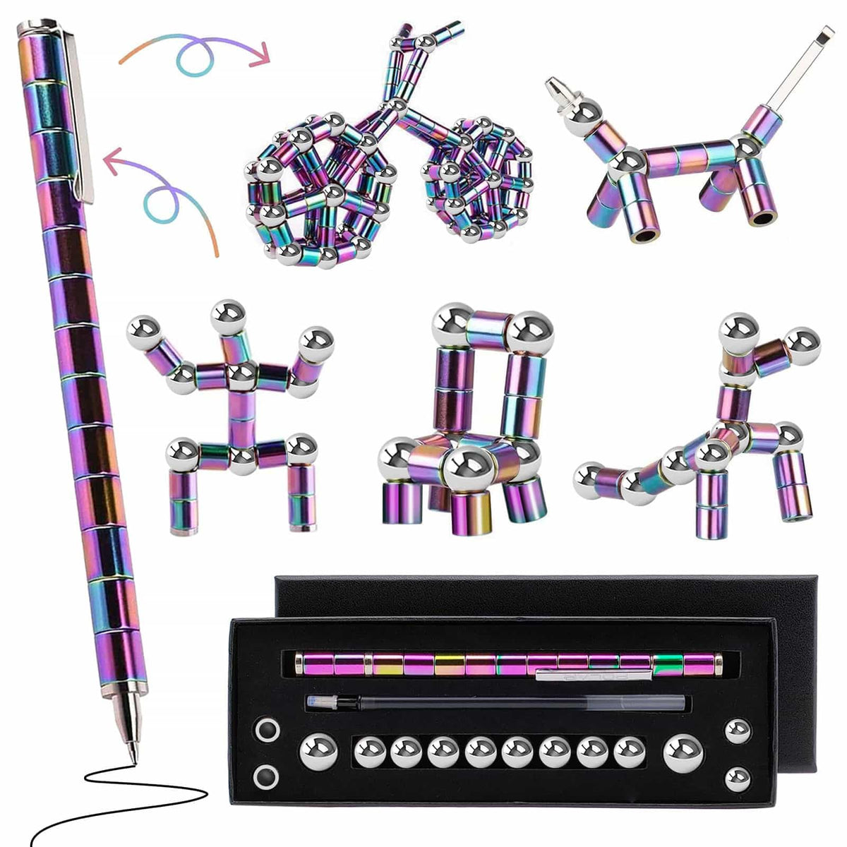 YYMHMF Magnetic Fidget Pen writing tool with smooth ink and focus-enhancing grip.