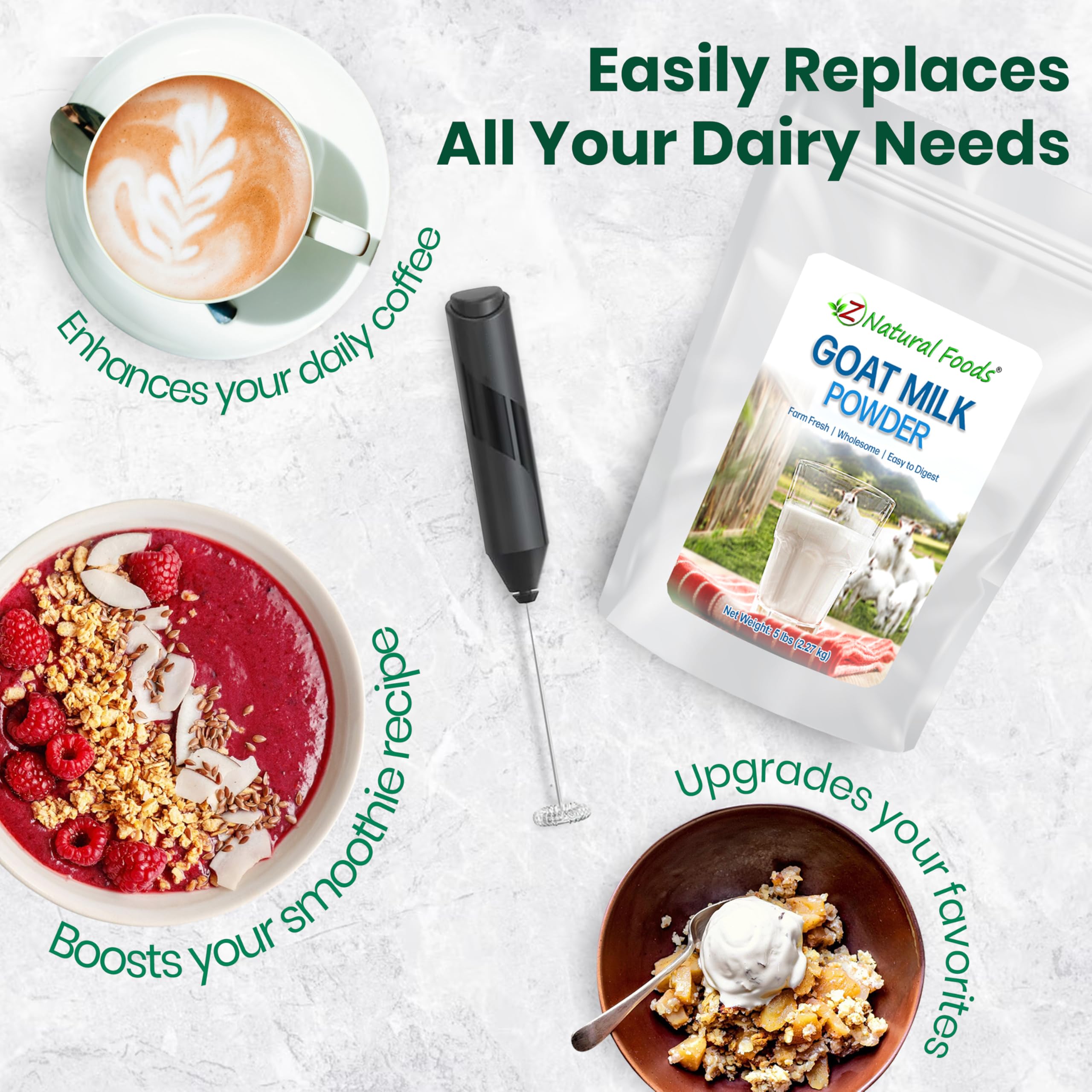 Z Natural Foods Goat Milk Powder long shelf life ideal for emergencies.