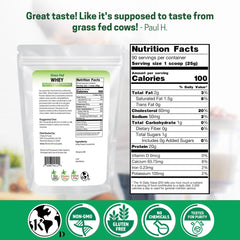 Scoop of Z Natural Foods whey powder showing unflavored formula