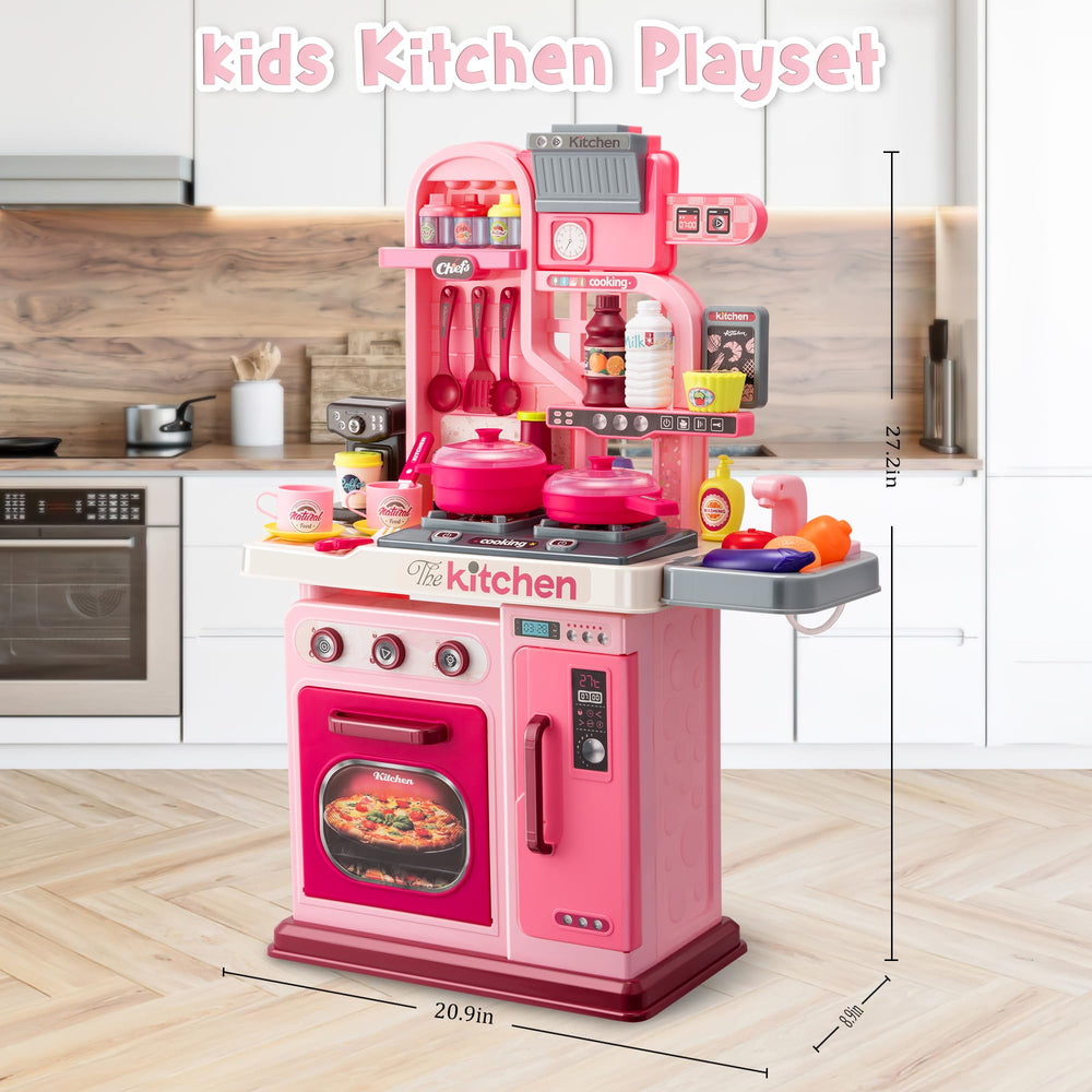 Zaddgiuuy Kids Kitchen Playset pink coffee machine for role-play mornings