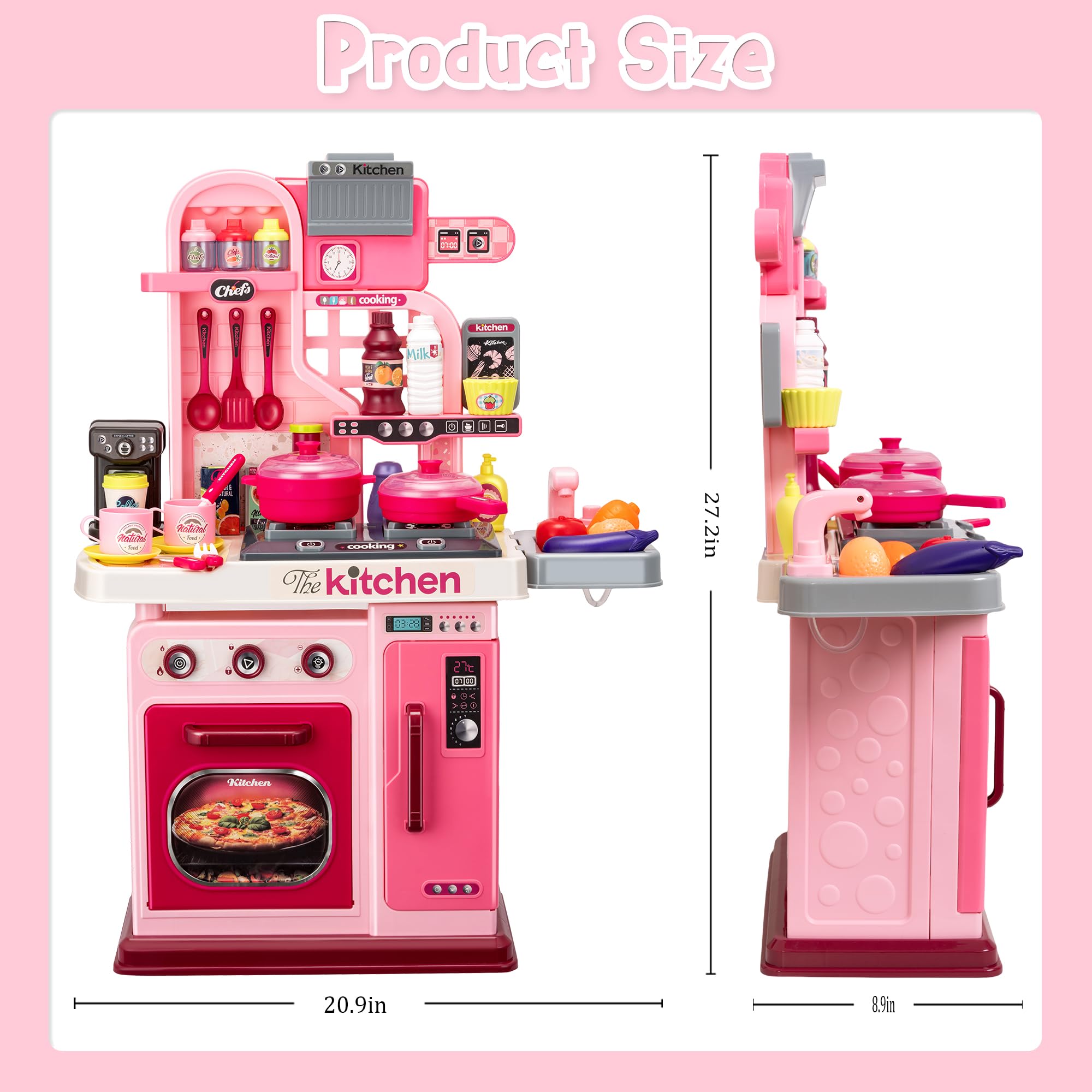 Zaddgiuuy Kids Kitchen Playset color stickers for realism and customization