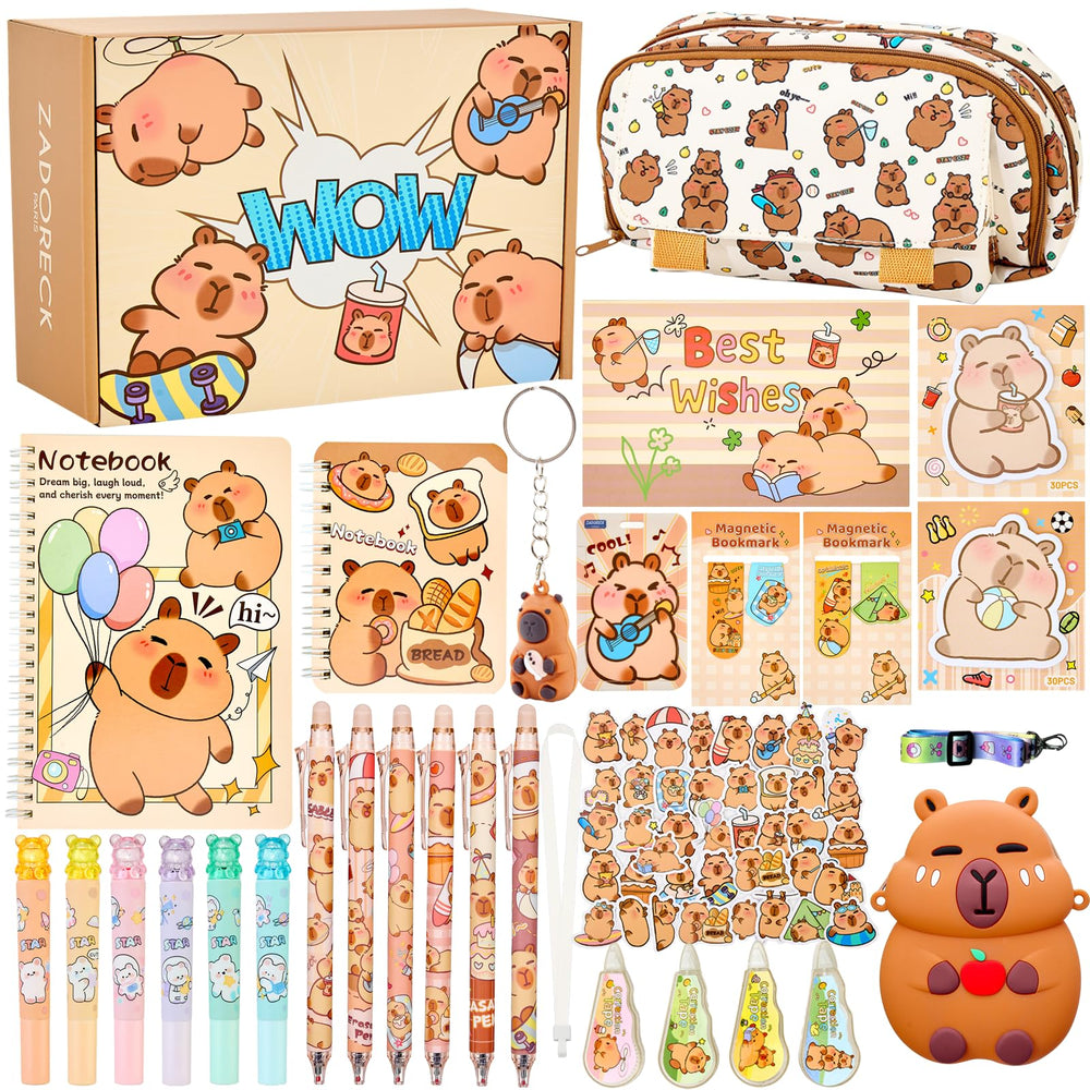 Zadoreck capybara stationery pouch keeps school supplies organized and easy to carry