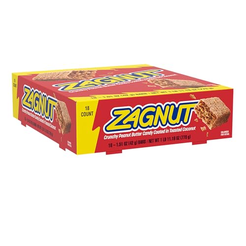 ZAGNUT closeup showing peanut butter center and toasted coconut.