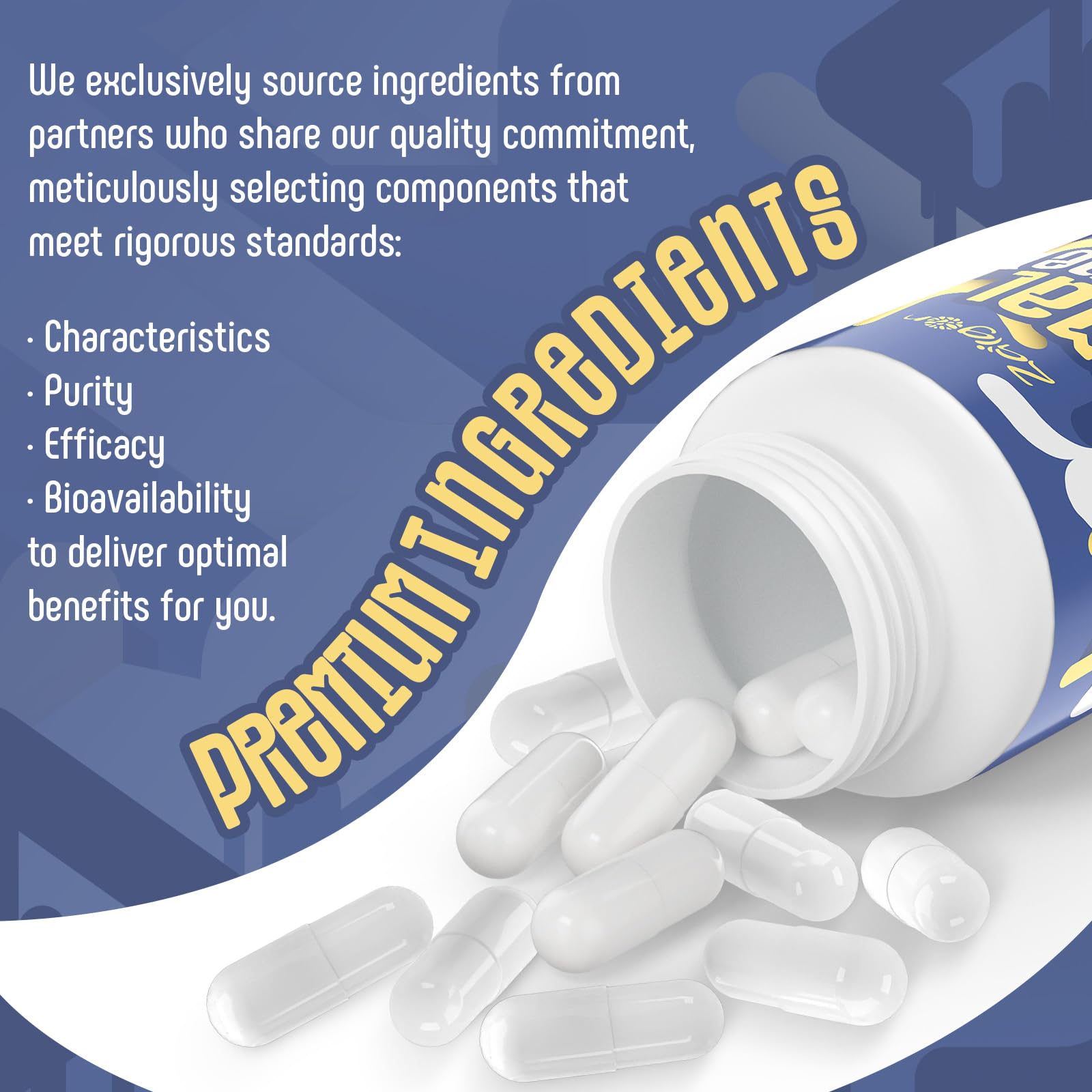 Zaigon ingredients montage emphasizing clean label and plant-based capsules