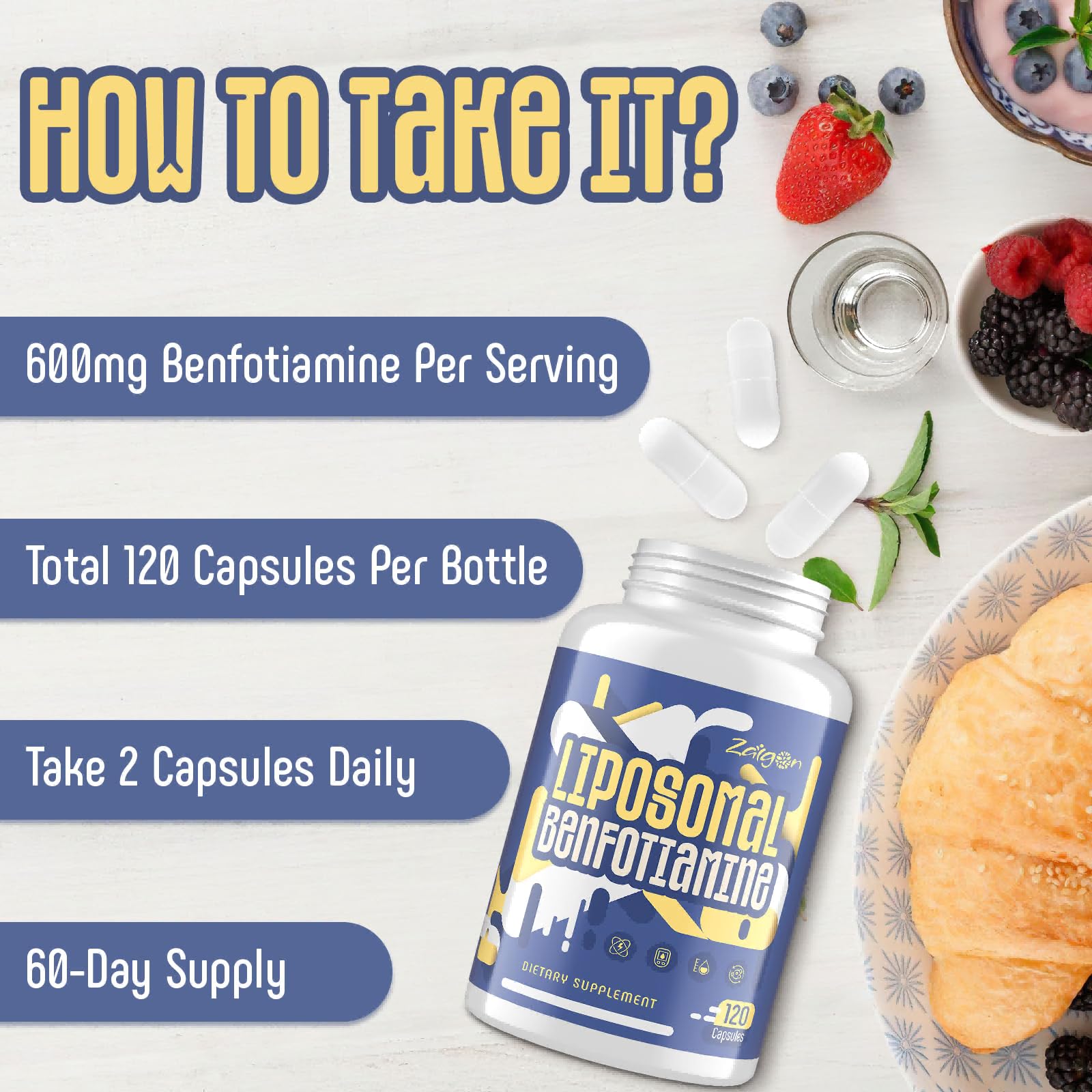 Zaigon nerve support formula highlighting B6 and magnesium benefits
