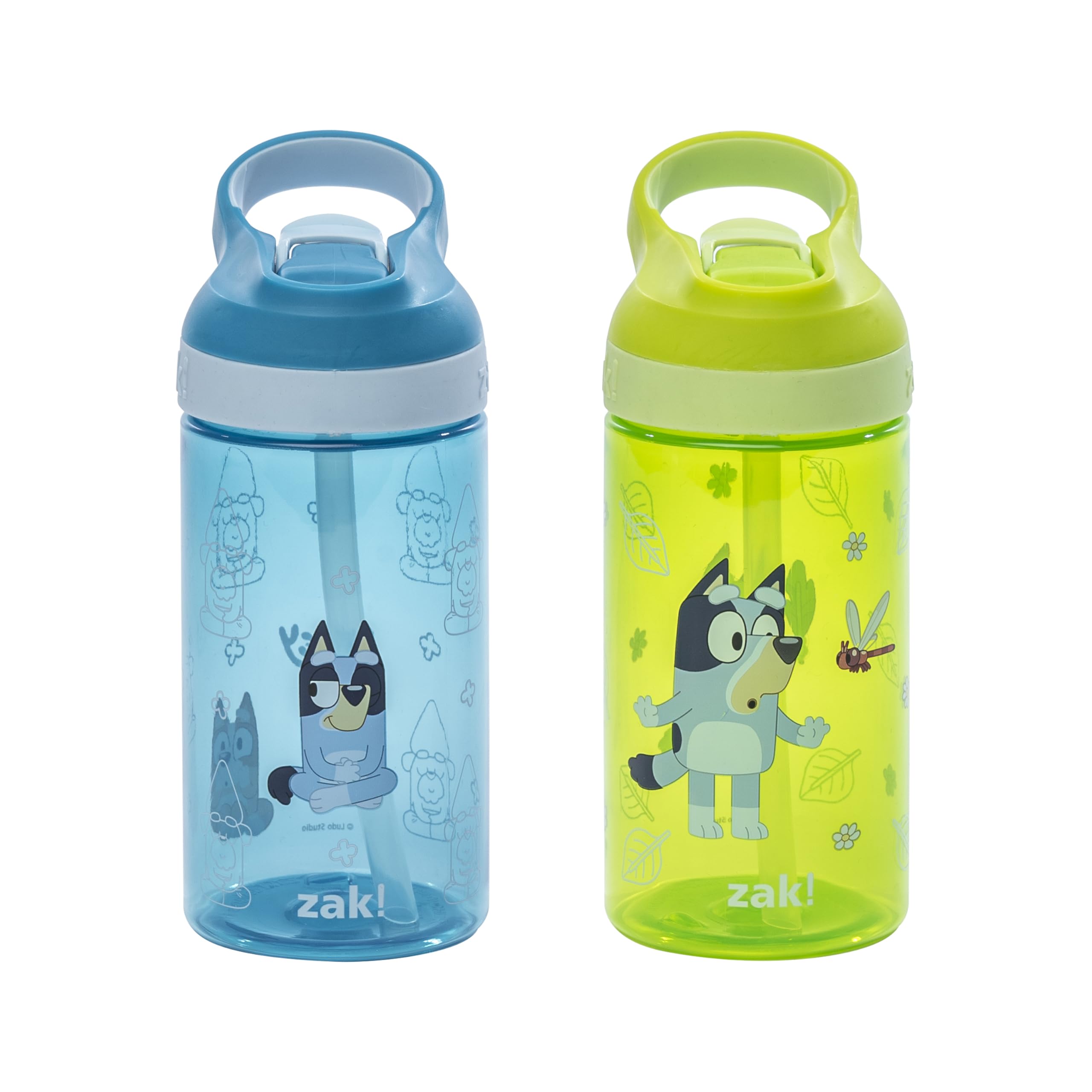 Zak Designs Bluey Atlantic bottle 16oz side view for on-the-go hydration.
