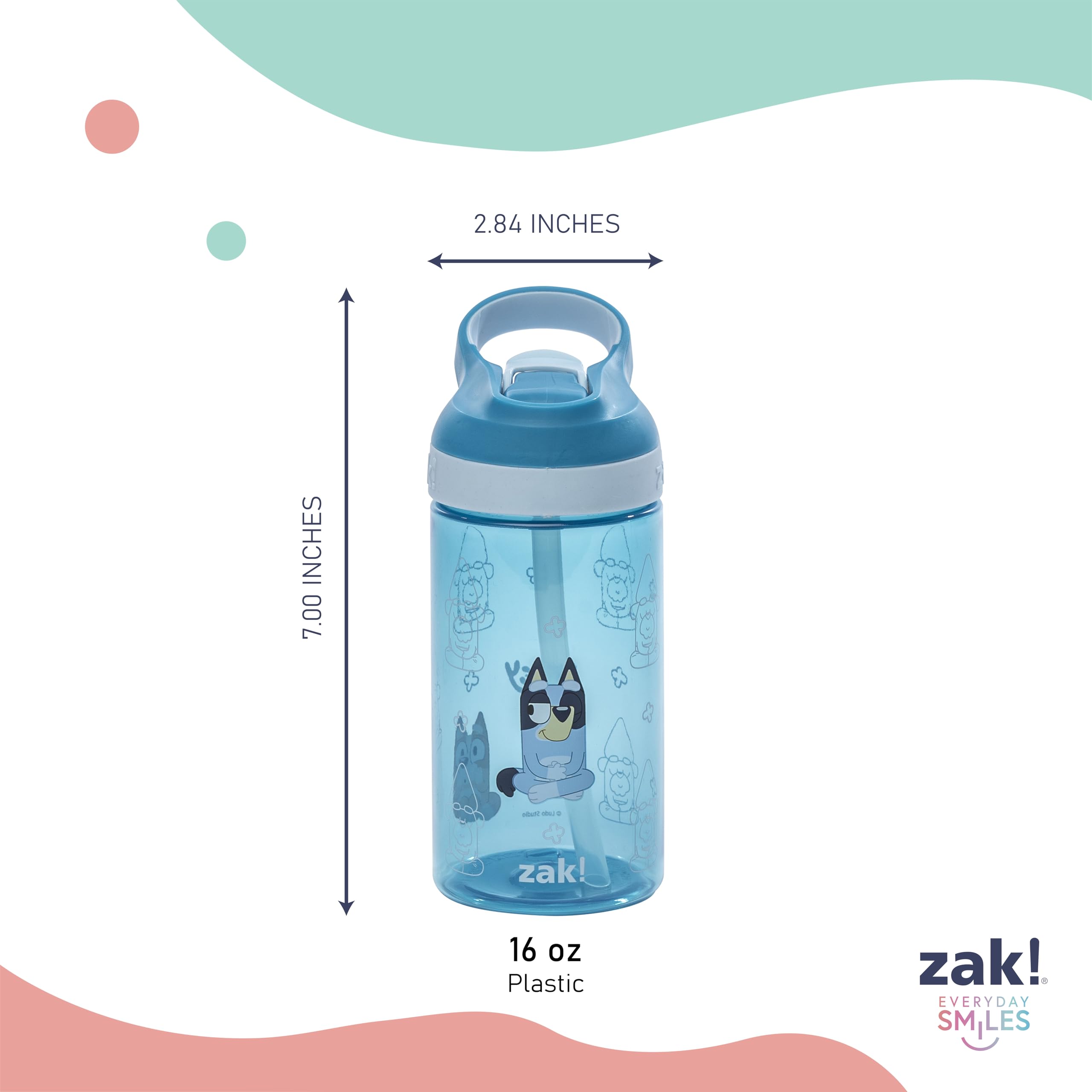 Zak Designs Bluey Atlantic bottle featuring Bluey design for kids appeal.