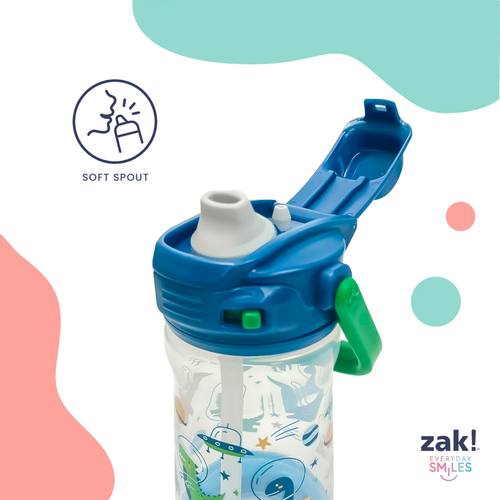 Bright carry handle designed for small hands on the go.