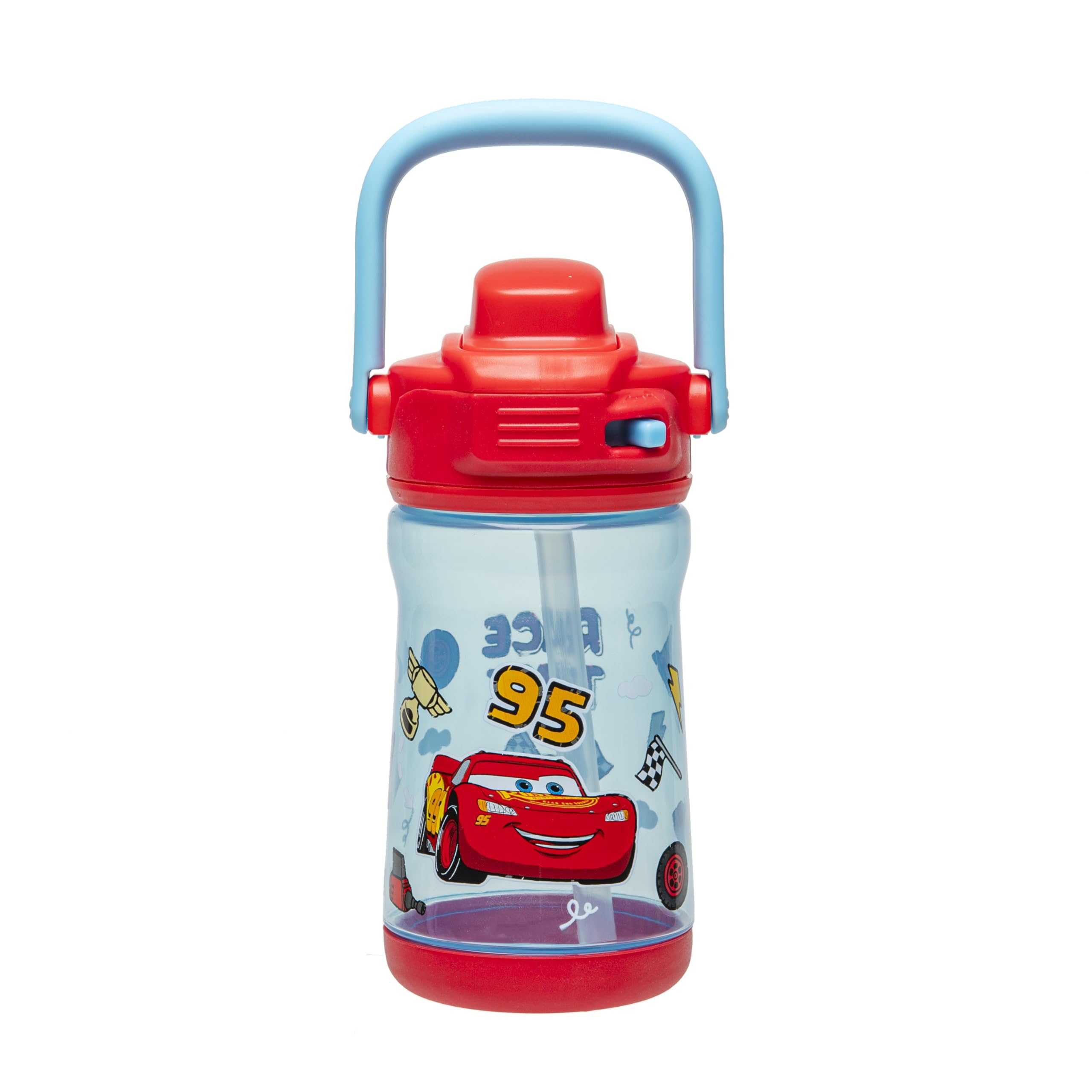 Zak Designs Cars Beacon 12oz bottle with durable plastic and spill-proof spout.