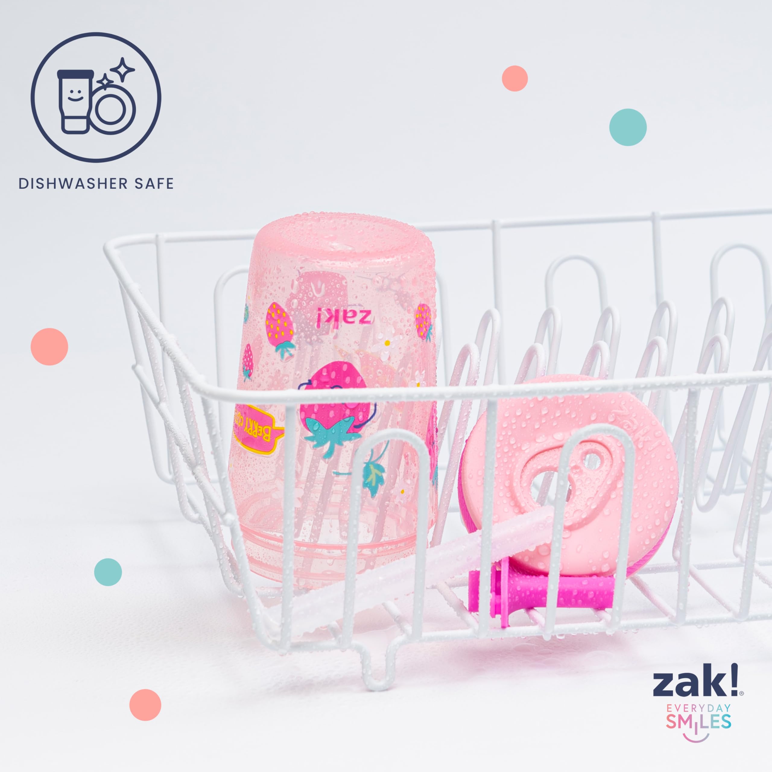 Zak Designs Kelso dishwasher-safe top rack cleaning makes after-activity cleanup quick