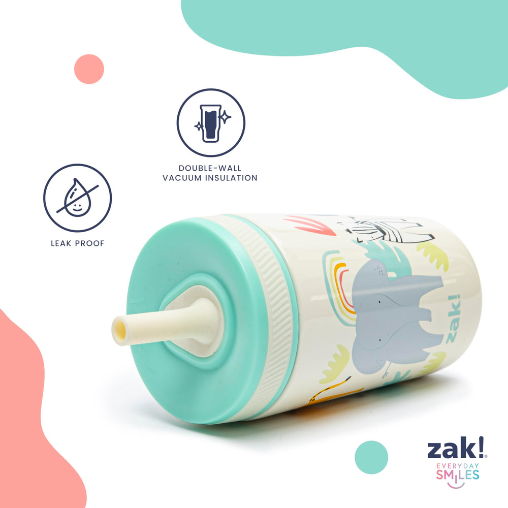 Leak-proof spout detail emphasizes spill resistance during car rides