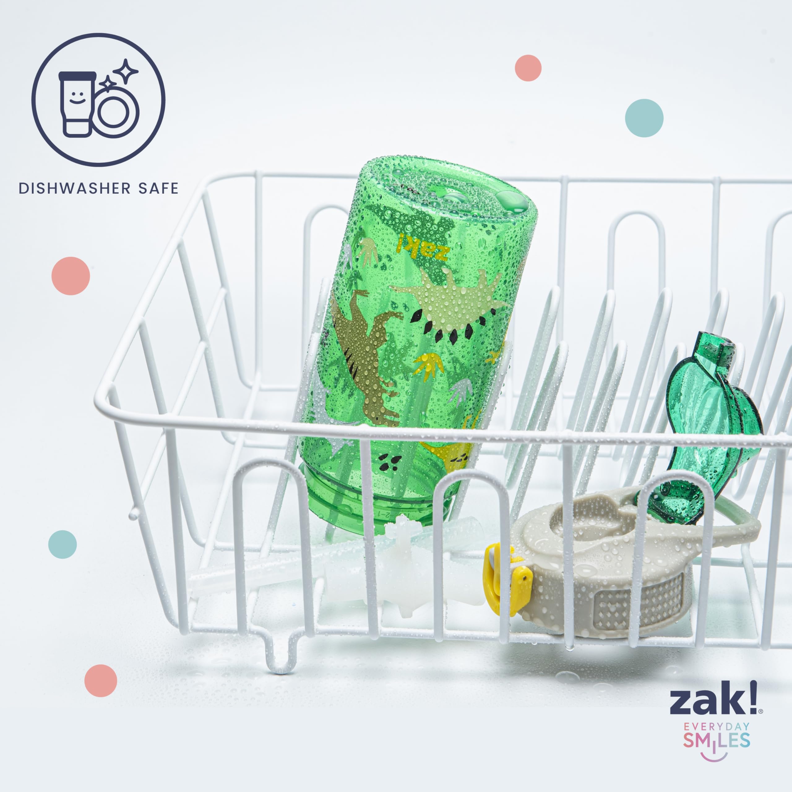 Top-rack dishwasher safe straw and spout for easy cleanup