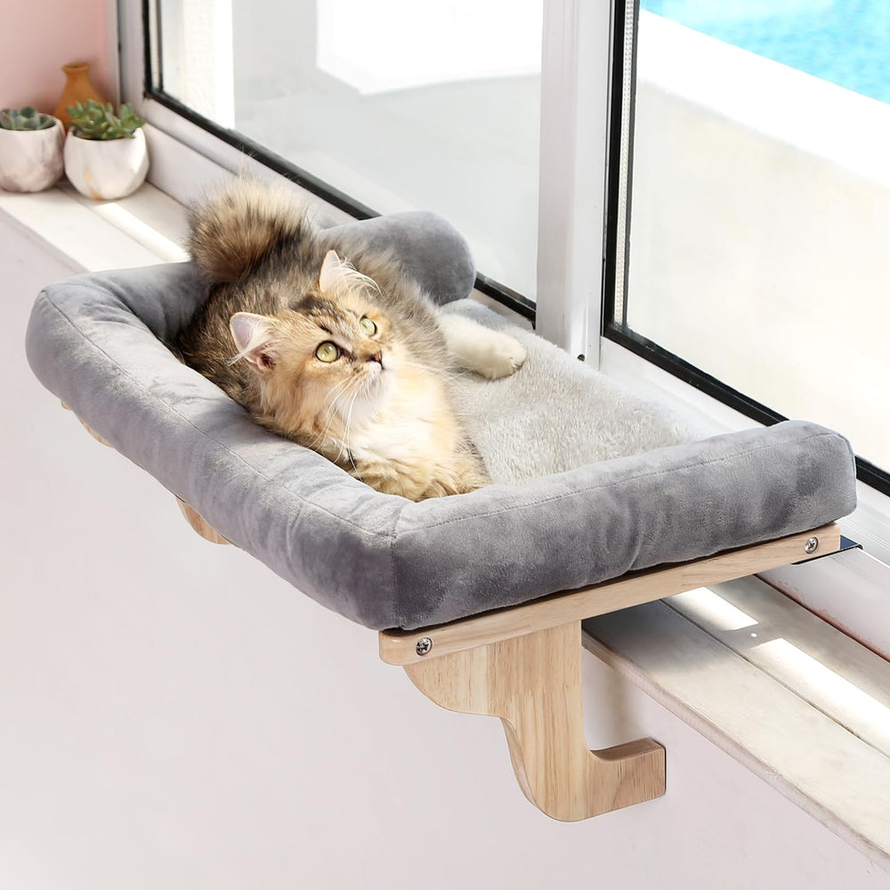 Zakkart cat window perch with bolster for a cozy sunlit retreat