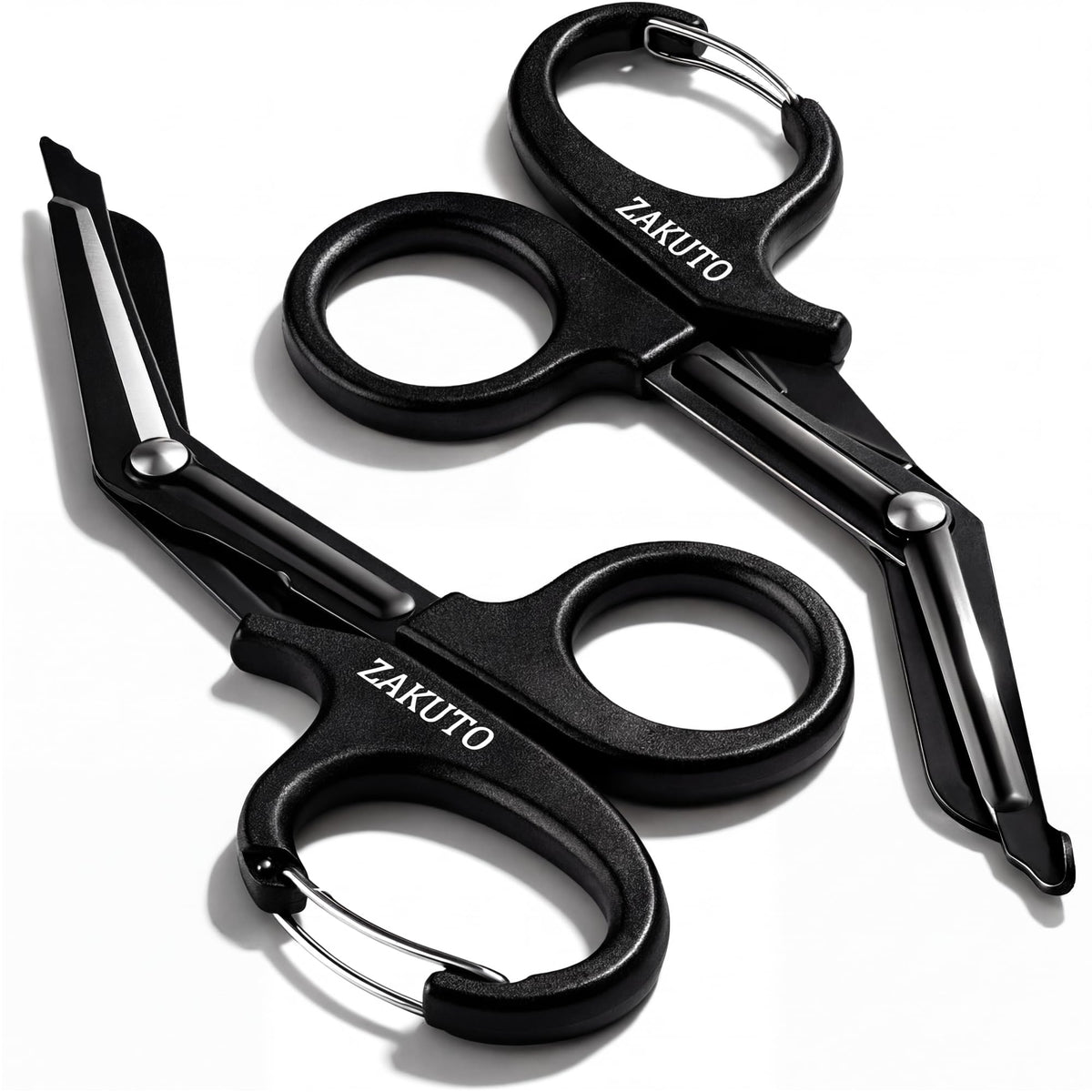 ZAKUTO trauma shears with carabiner clip for fast belt access during emergencies