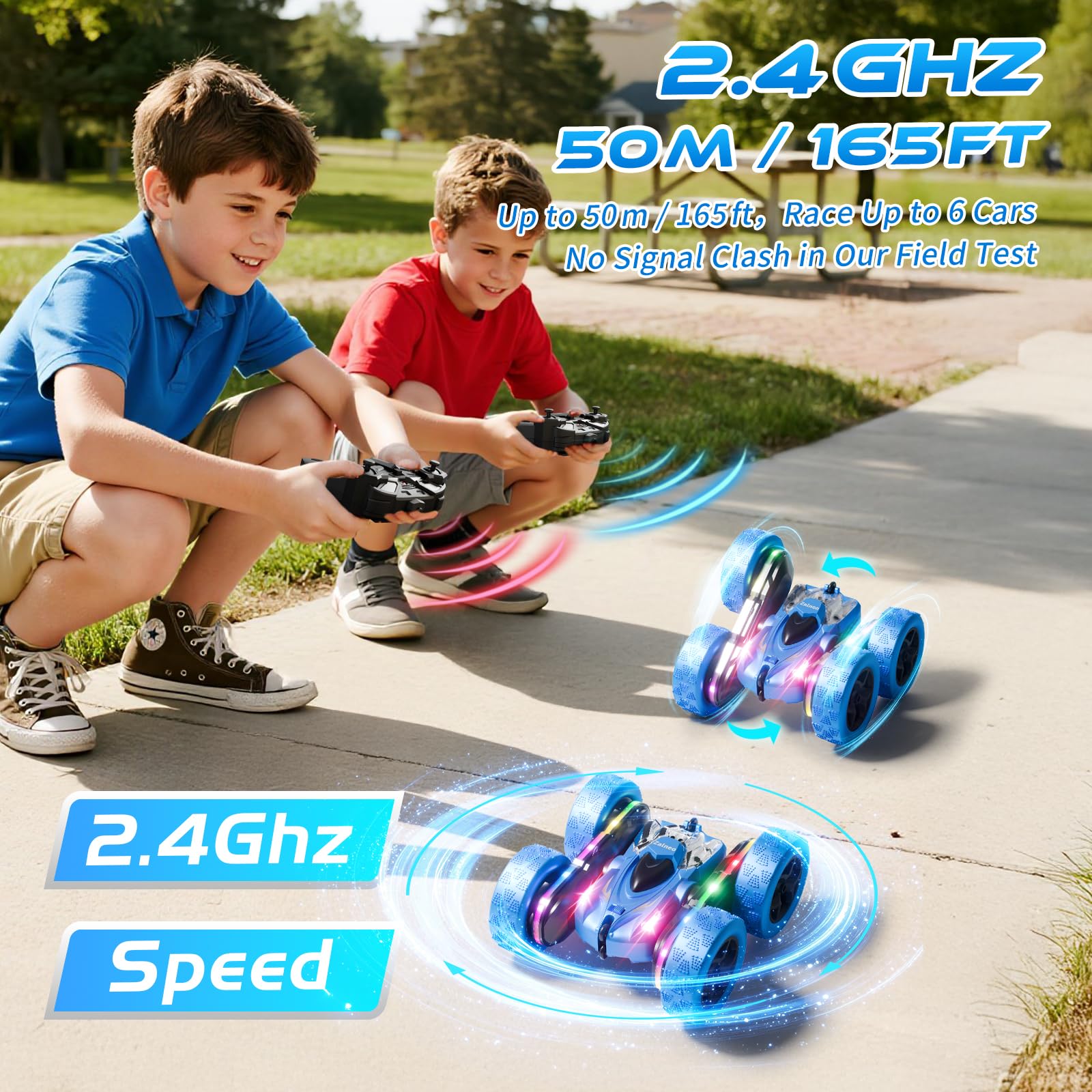 Zalneo 2.4 GHz controller provides long-range, stable control up to 50 m.