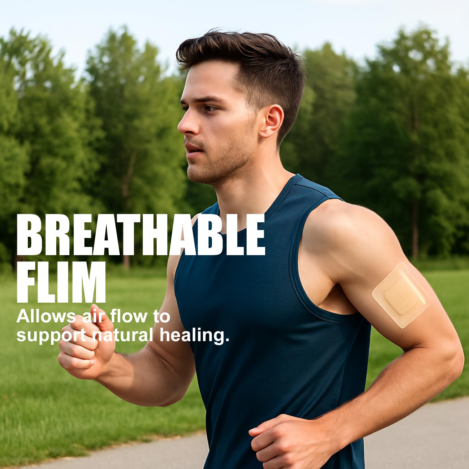 Zancasae large breathable dressing blends with skin for discrete wear.