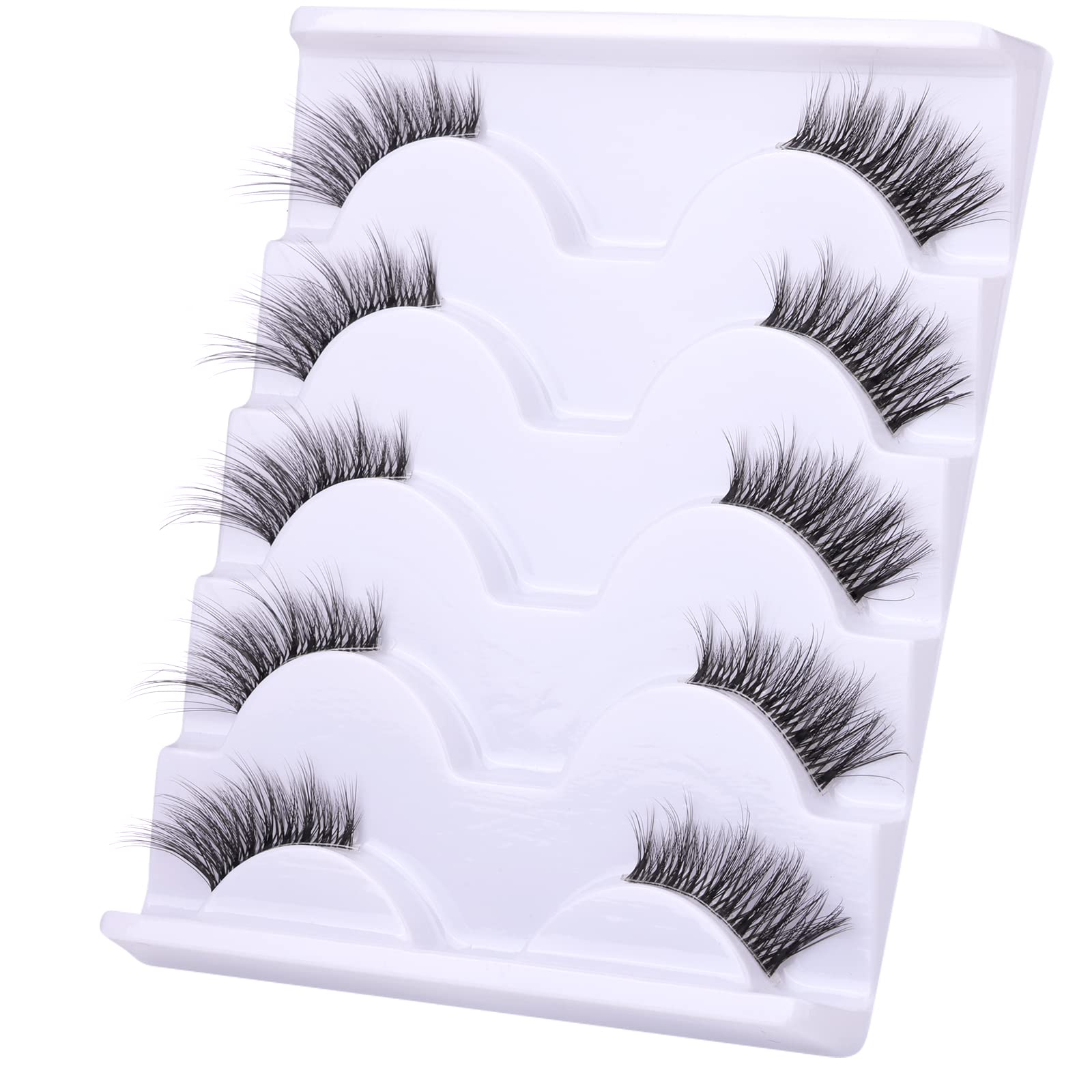 Zanlufly cat-eye clear-band lashes create a lifted, bold look.