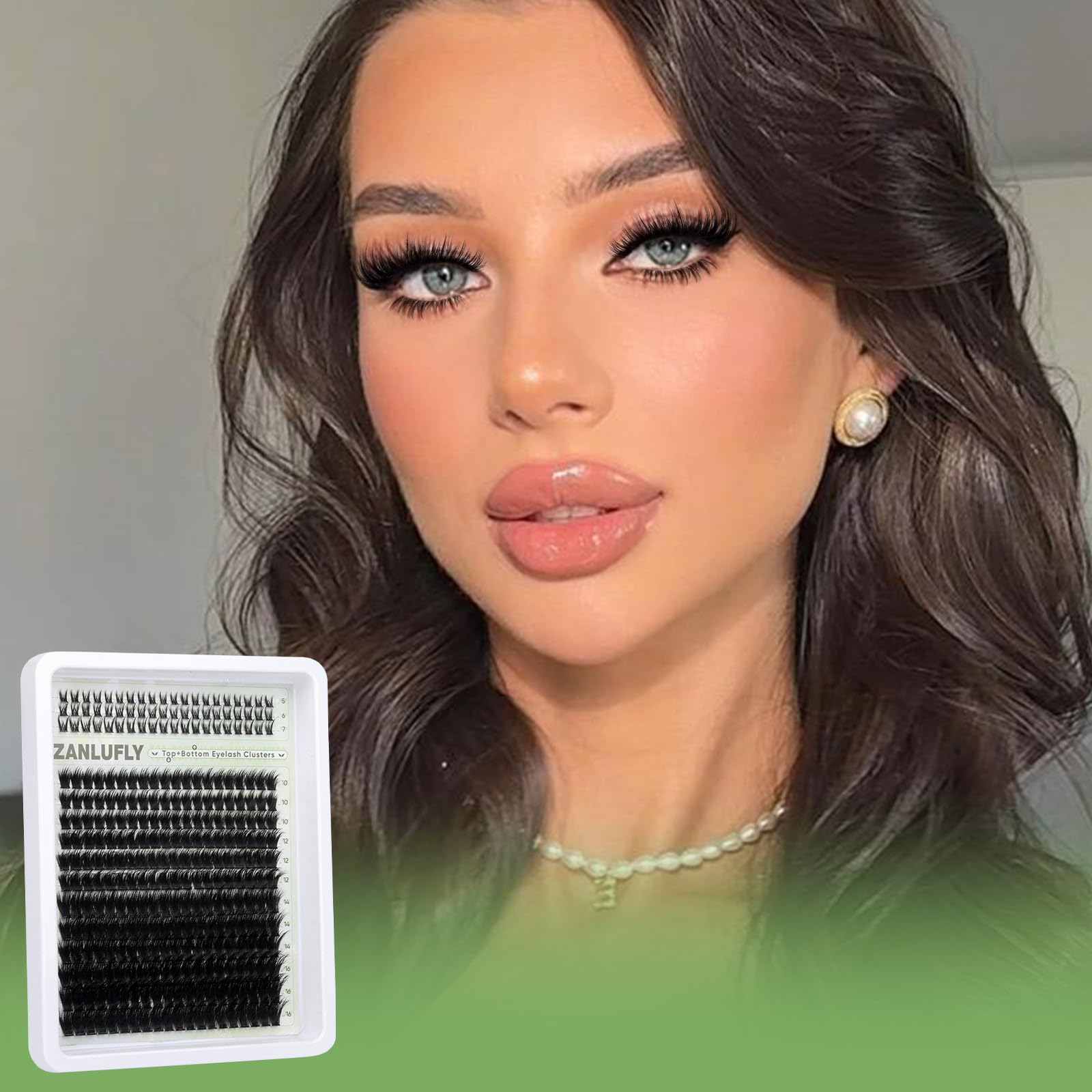 ZANLUFLY DIY at home lash application tips with clusters.